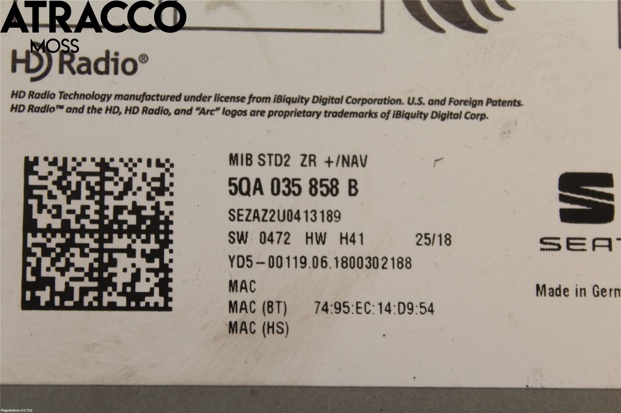 Seat IBIZA V 17-20 Stereo Radio Med Cd