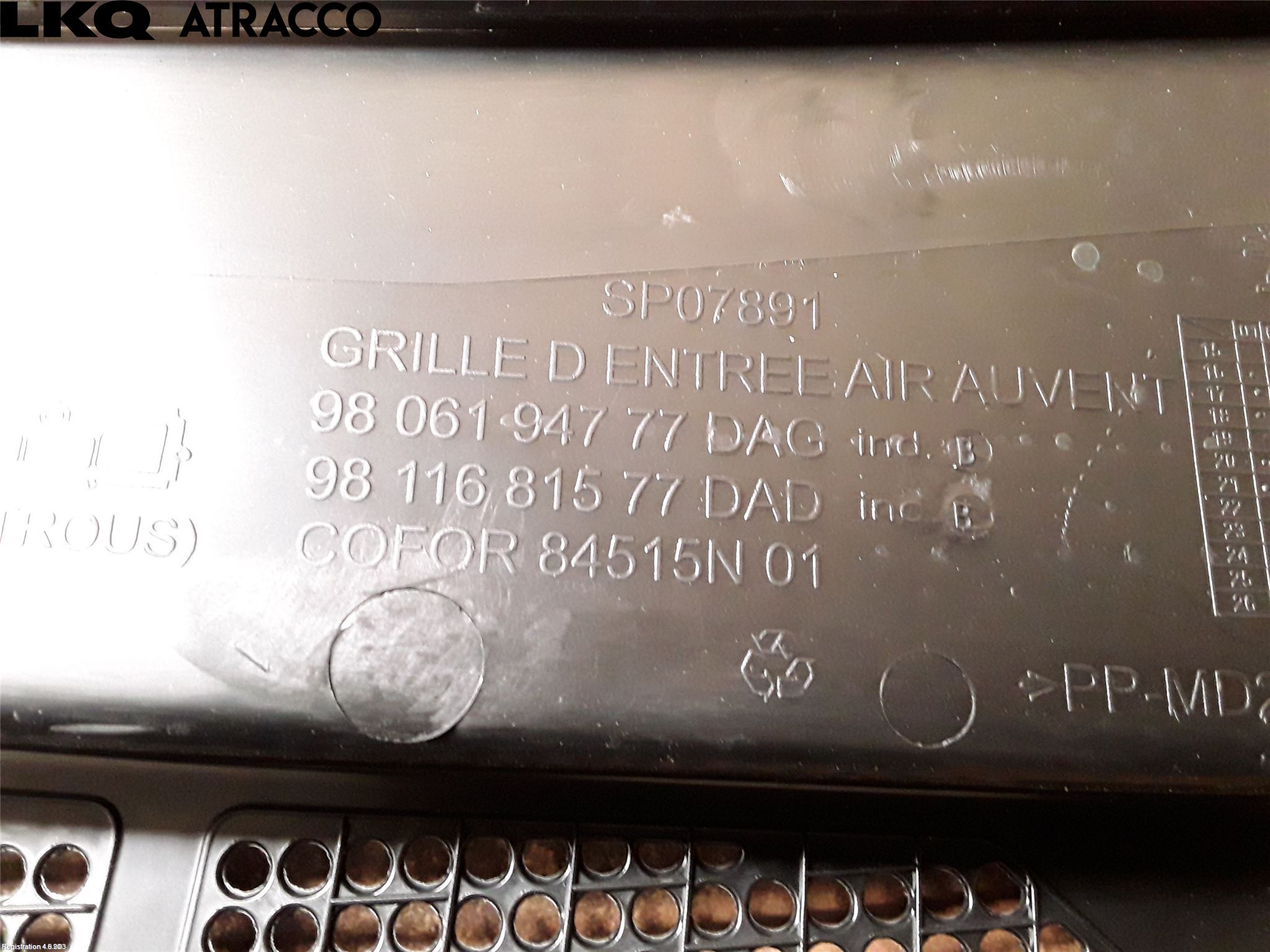 Toyota PROACE II 16- Visker Deksel-Grill-Under Frr