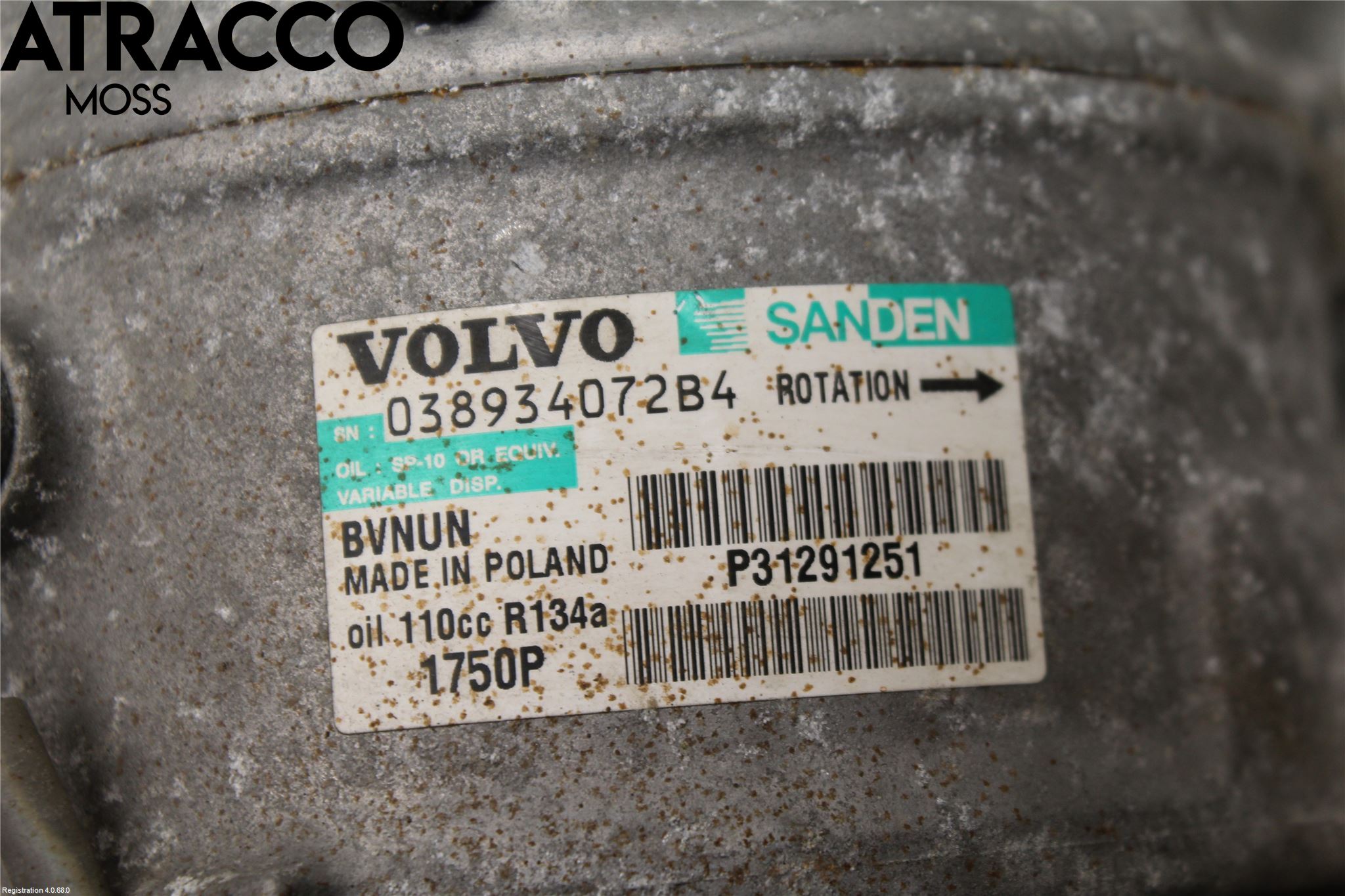 Volvo V40 12-19 Varme Ac Kompressor