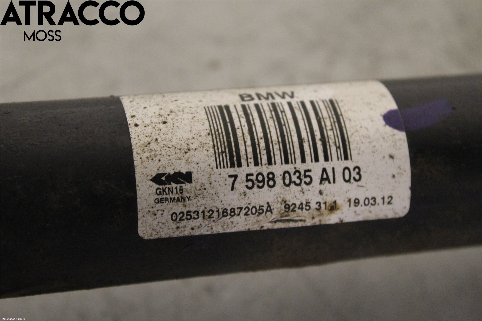 BMW X3 F25 10-17 Drivaksel Bak Kompl Venstre