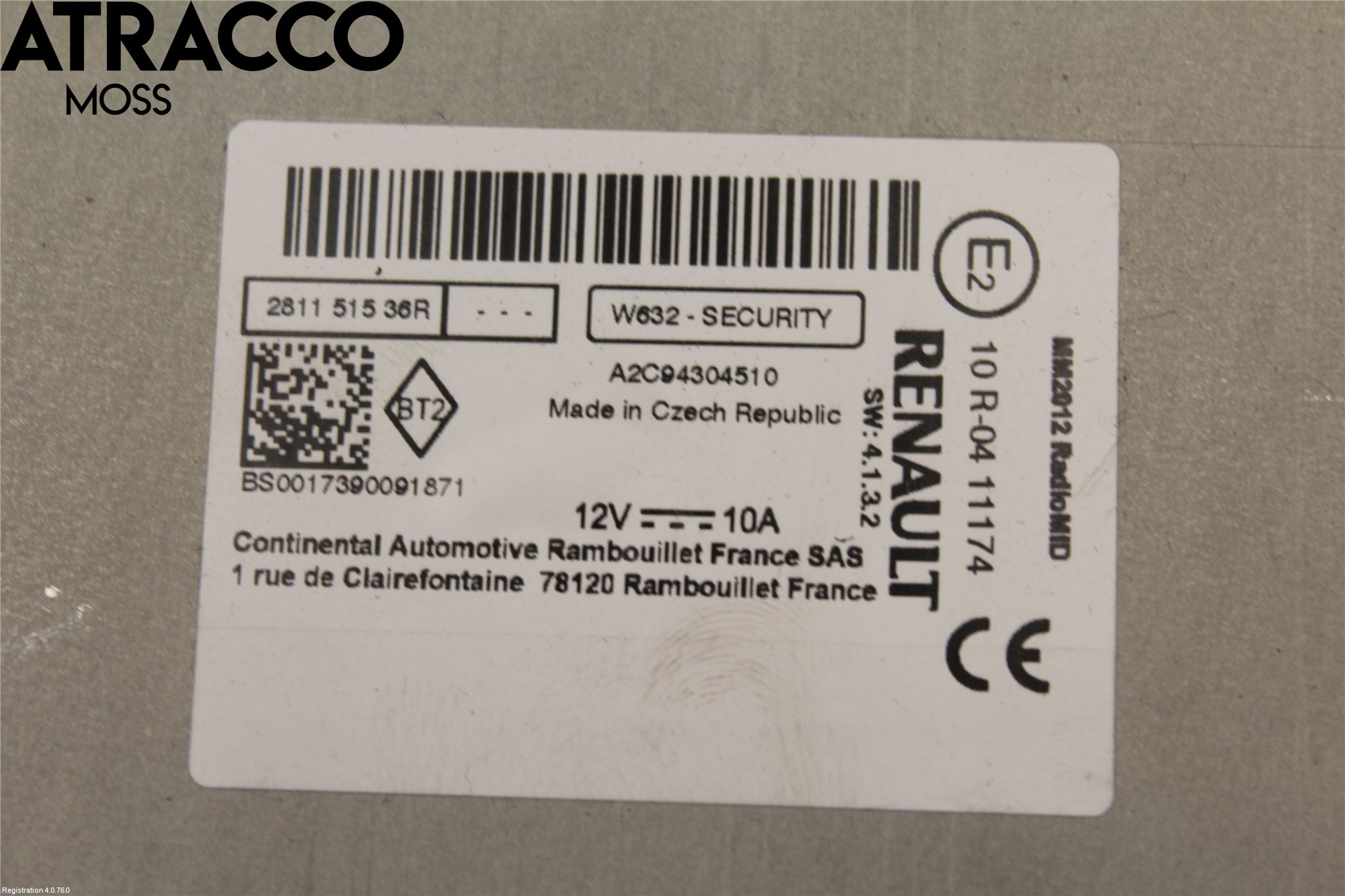 Renault ZOE/E-TECH 13- Stereo Radio Med Cd