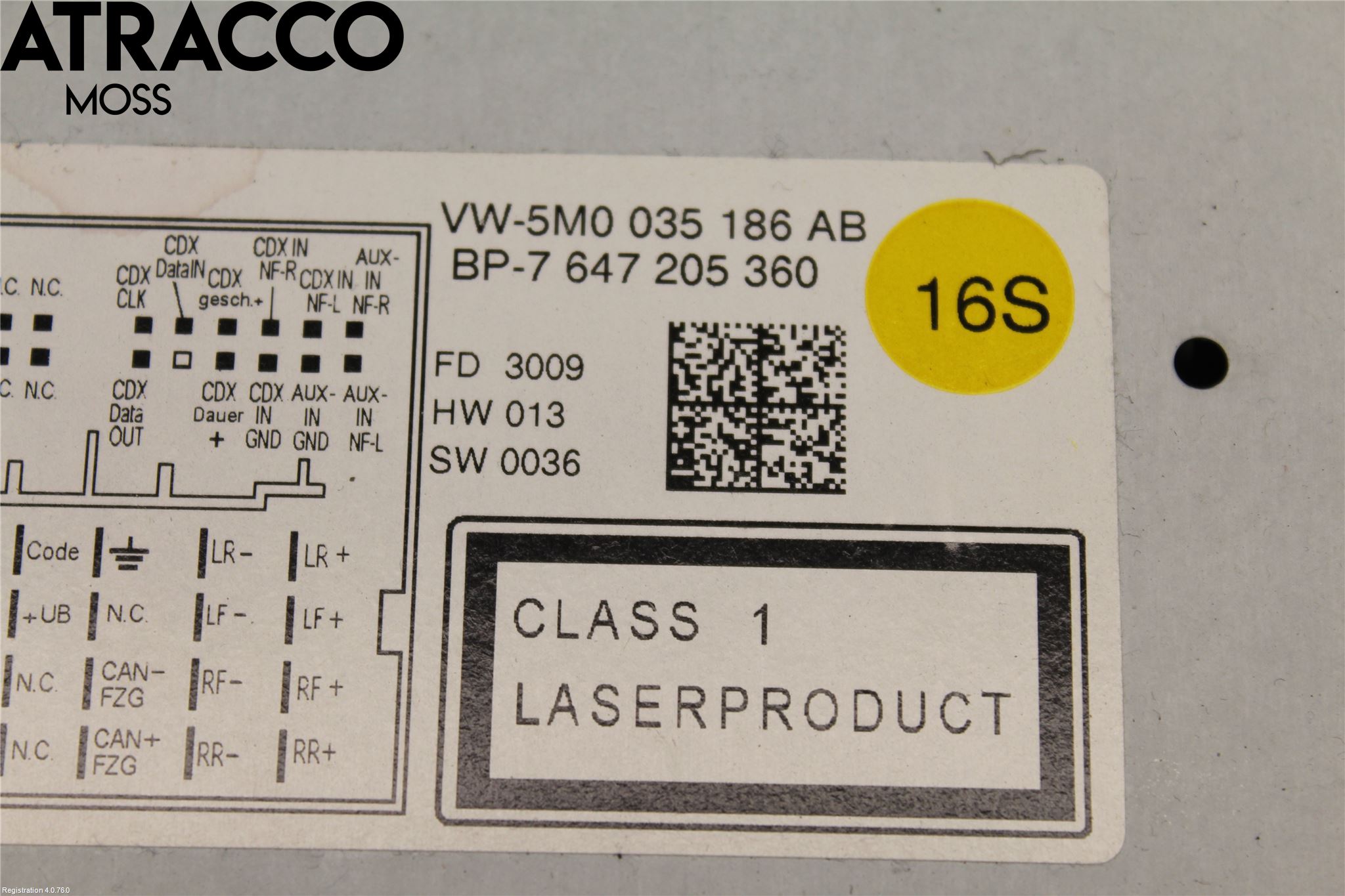 Volkswagen VW GOLF PLUS/CROSS GOLF 04-14 Stereo Radio Med Cd