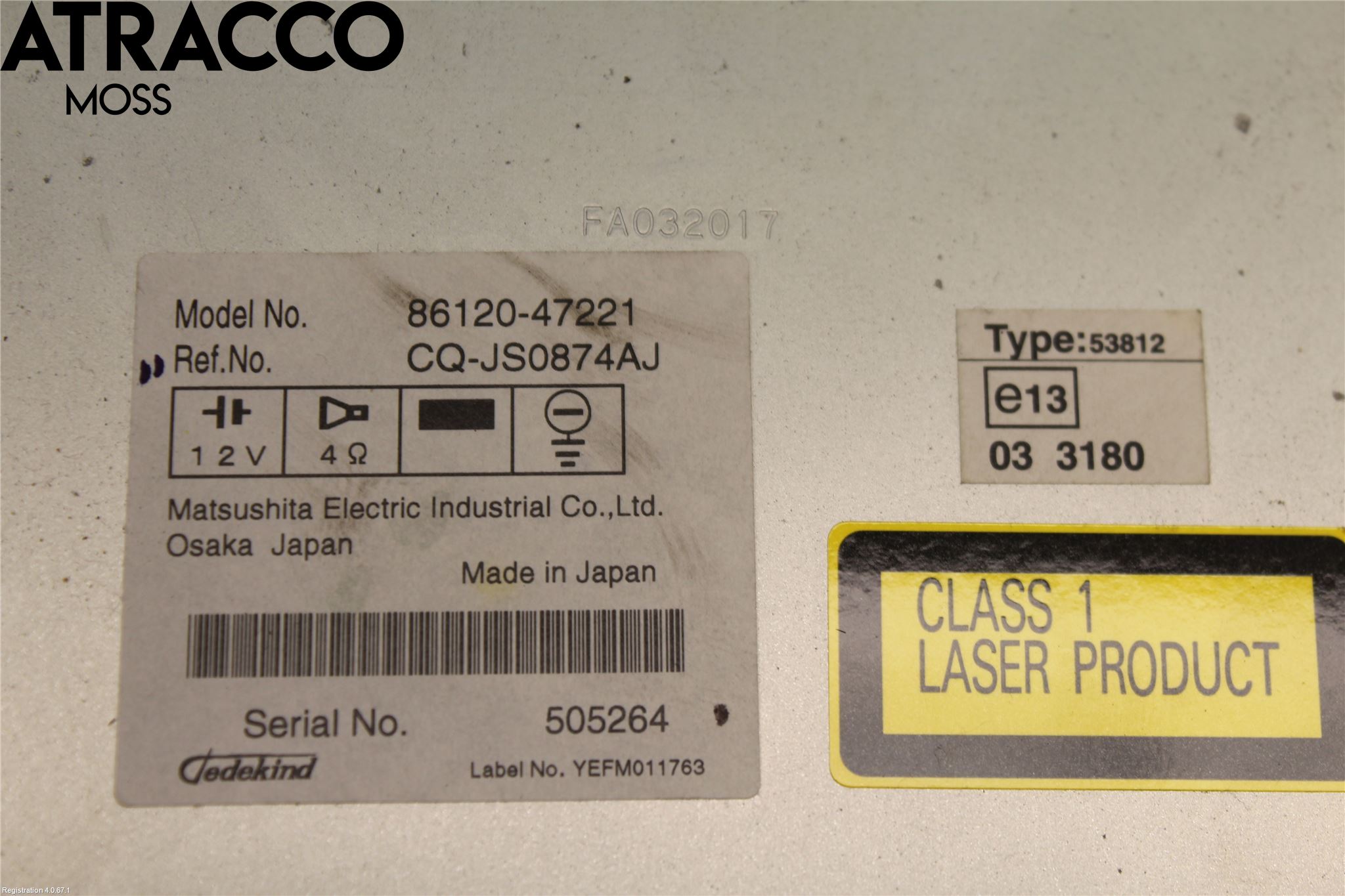 Toyota PRIUS NWH20 04-08 Stereo Radio Med Cd