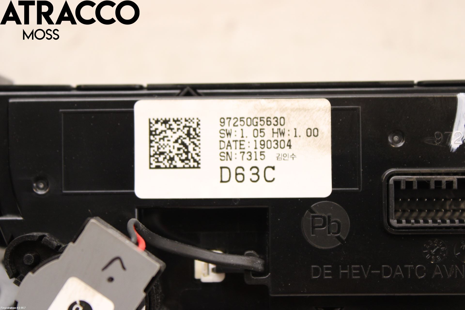 Kia NIRO (DE) 17-22 Varme Ac Betjening-Display