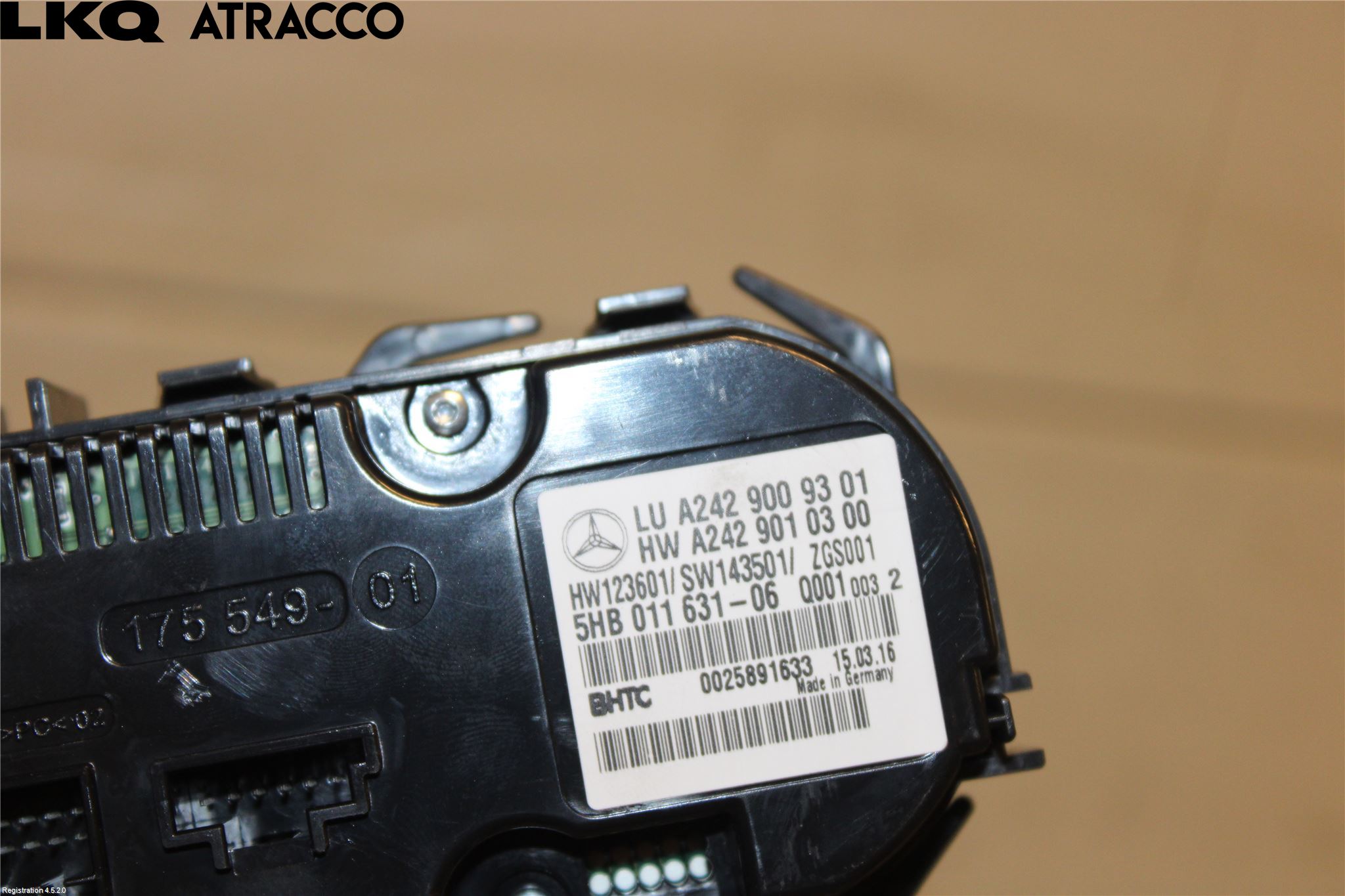 Mercedes-Benz MB B-KLASS (W246/W242) 12-19 Varme Ac Betjening-Display