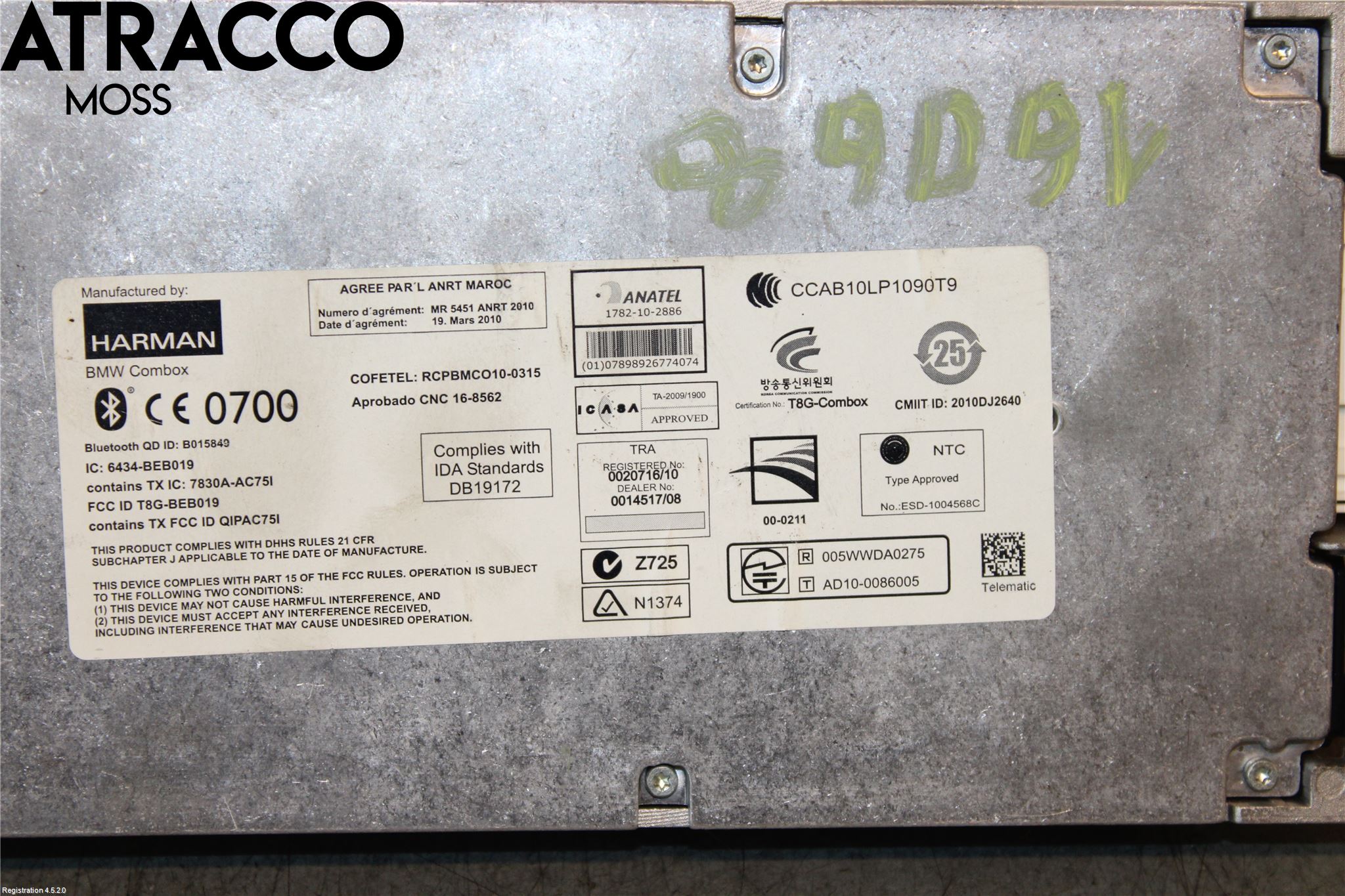 BMW 5 F10/F11/F18 09-17 Styreenhet Øvrig