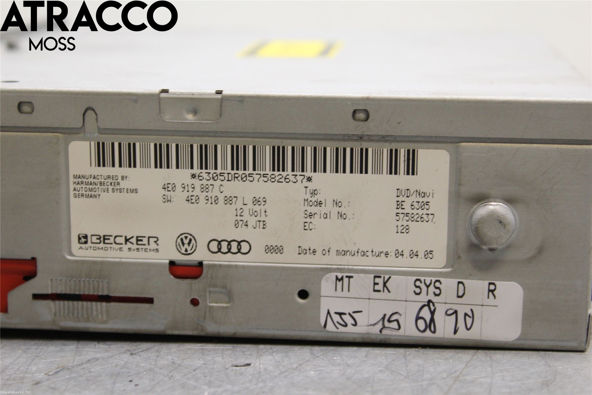 Audi A8/S8 4E  02-09 Gps Navigator