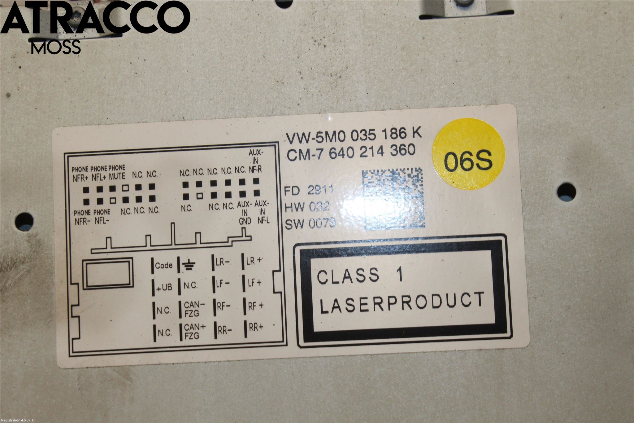 Volkswagen VW TRANSP/CARAVELLE (T5) 04-15 Stereo Radio Med Cd