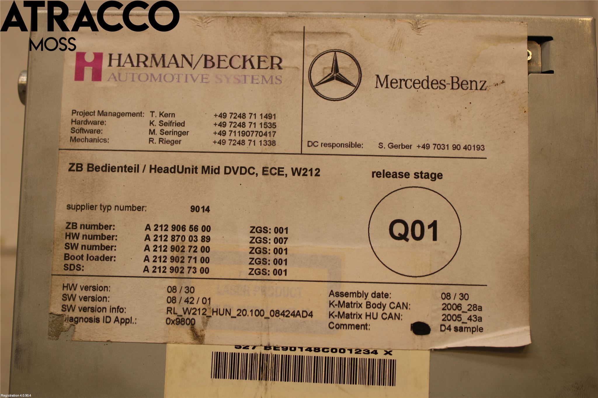 Mercedes-Benz MB E-KLASS (W212) 09-16 Stereo Radio Med Cd