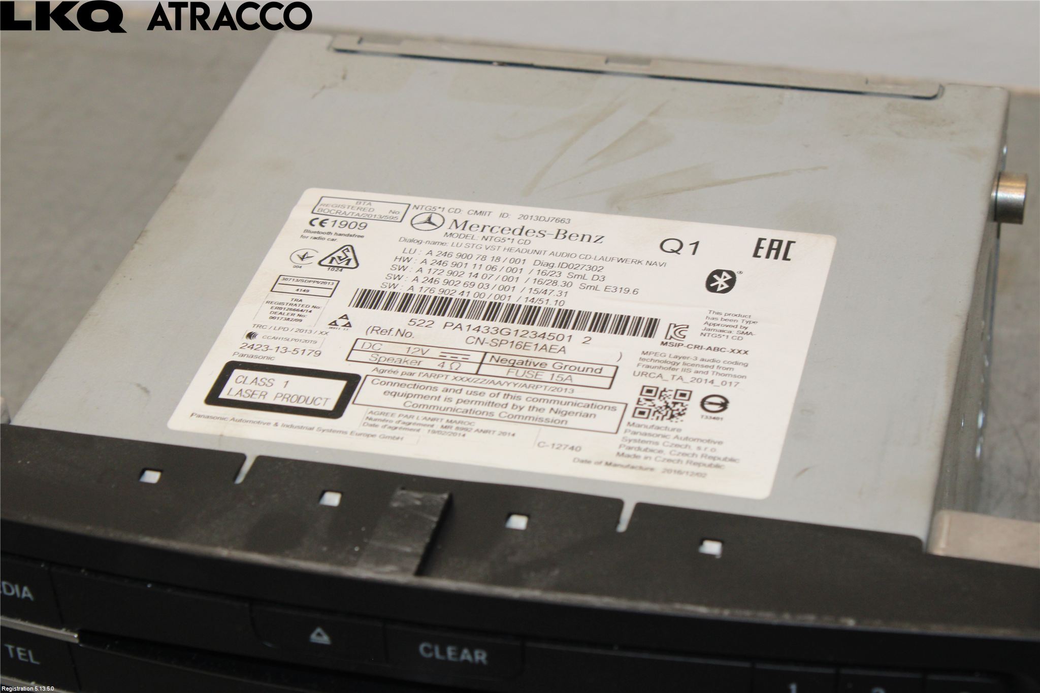 Mercedes-Benz MB B-KLASS (W246/W242) 12-19 Stereo Radio