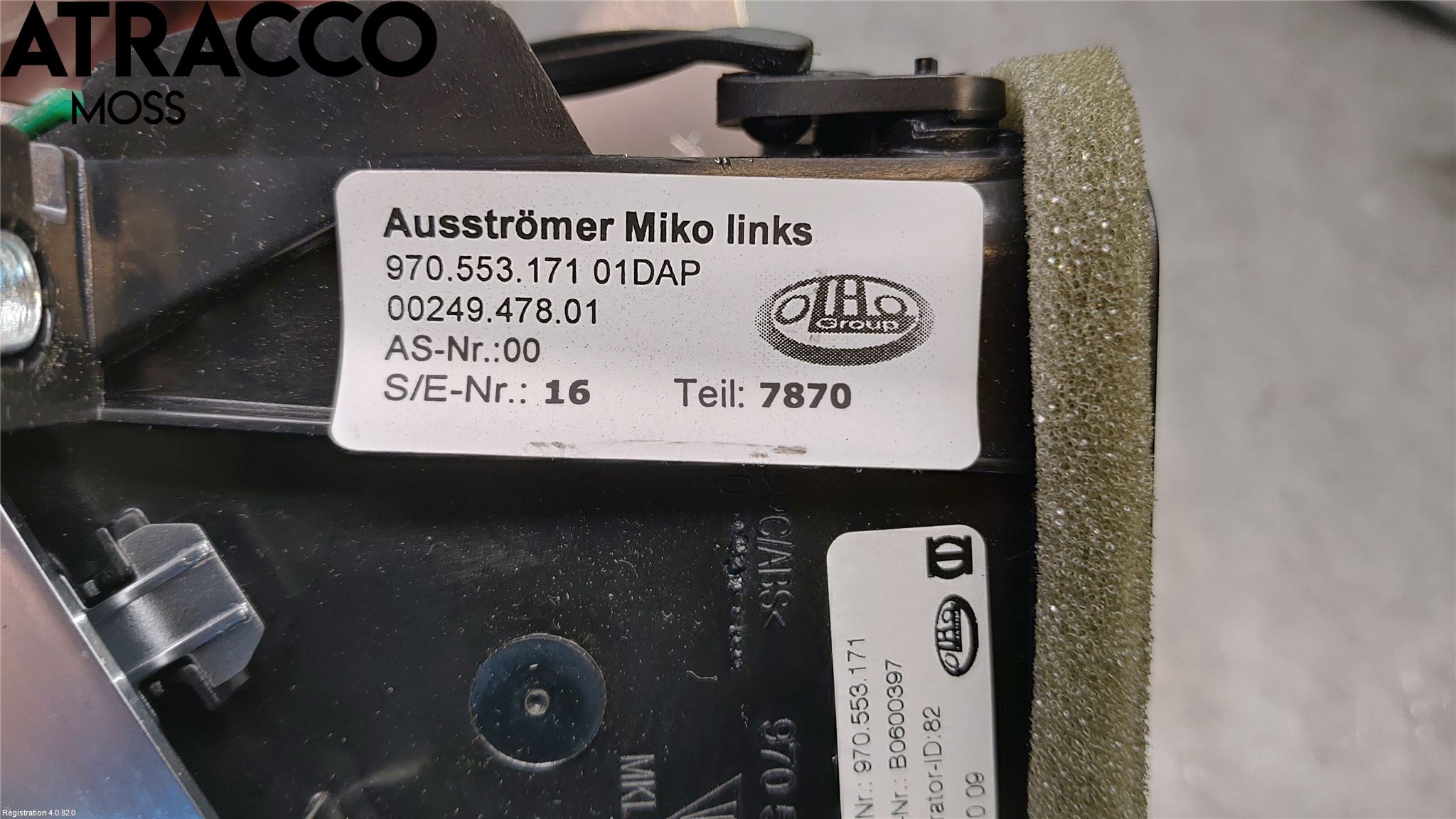 Porsche PANAMERA 09- Dashbord Kanal - Dyse