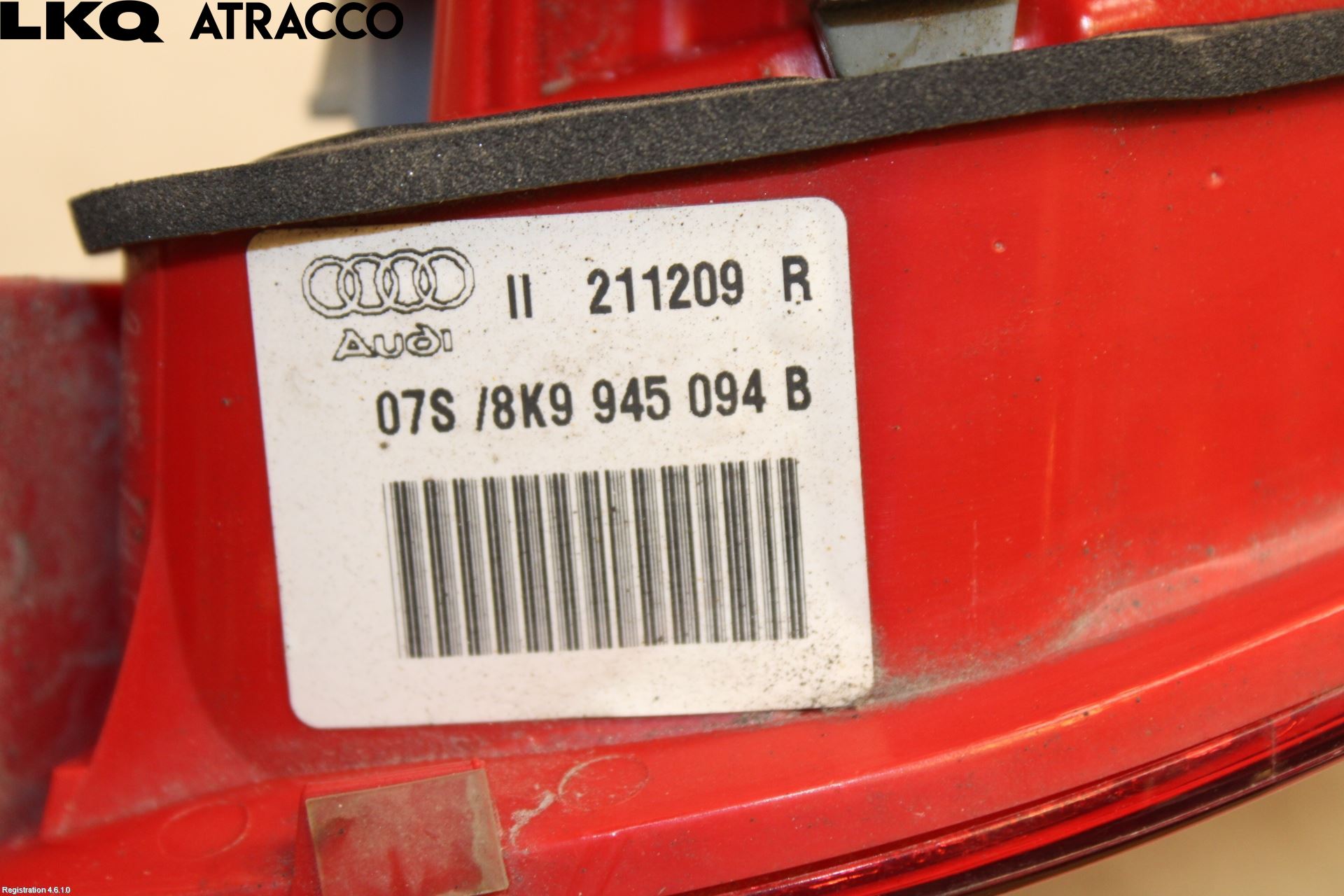 Audi A4/S4 08-11 Baklykt Høyre  På Luke(Indre)