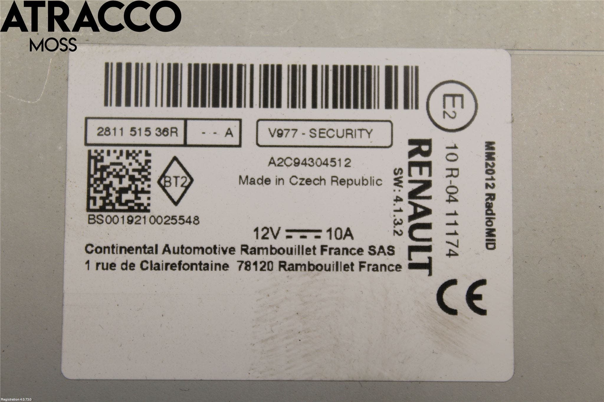 Renault ZOE/E-TECH 13- Stereo Radio Med Cd