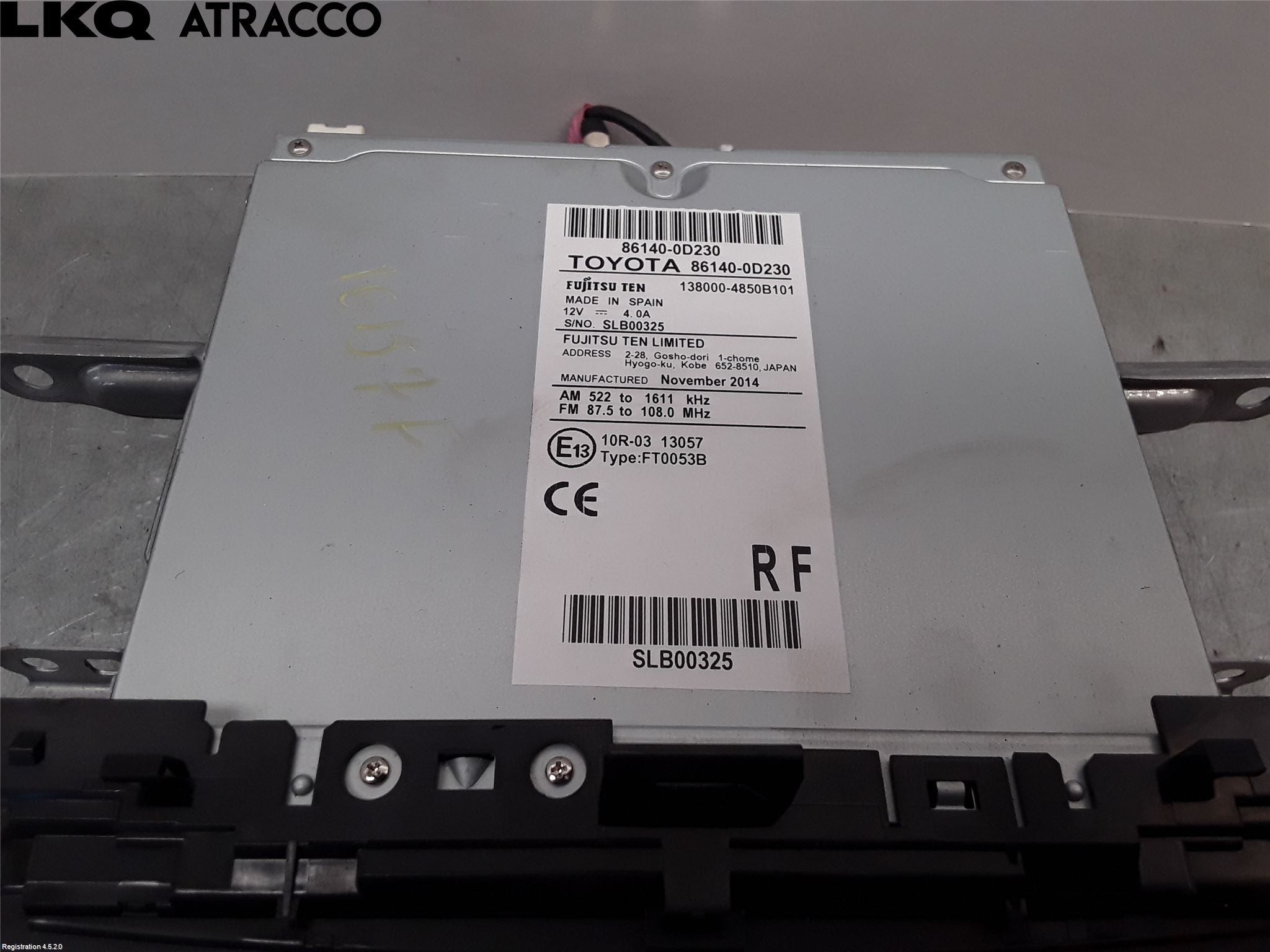 Toyota YARIS XP130 15-20 Stereo Radio