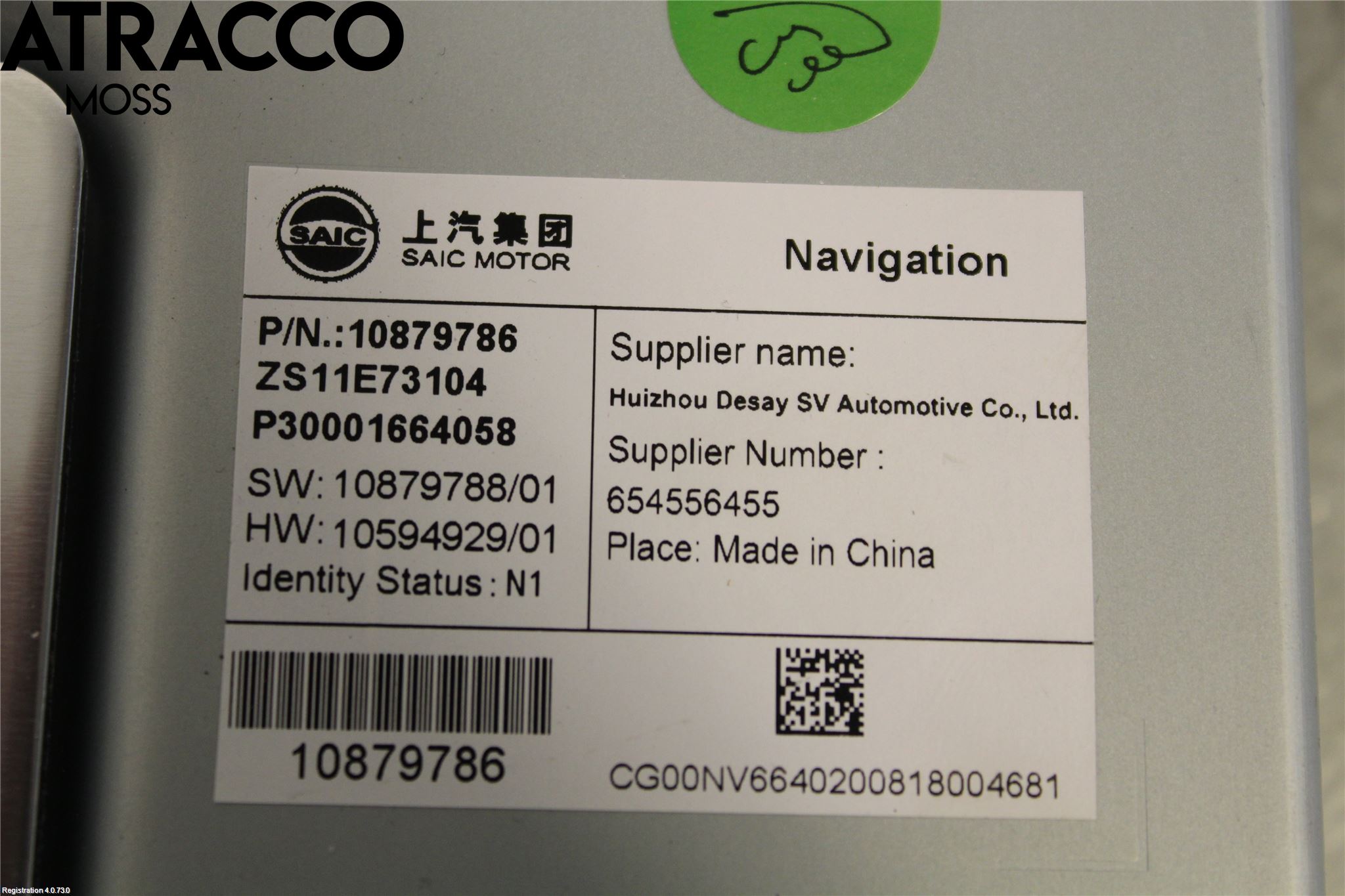 MG ZS EV 20- Instr Skjerm Dvd-Gps-Ac-Tlf