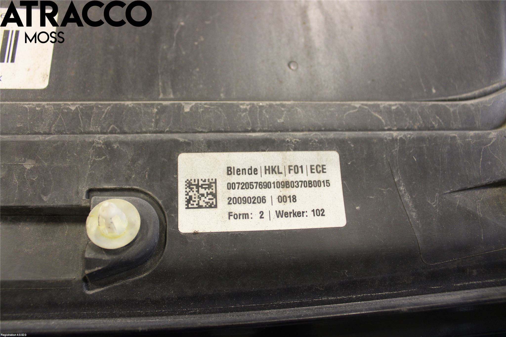 BMW 7 F01/02/03/04 09-15 Refleksplate - Skiltplate