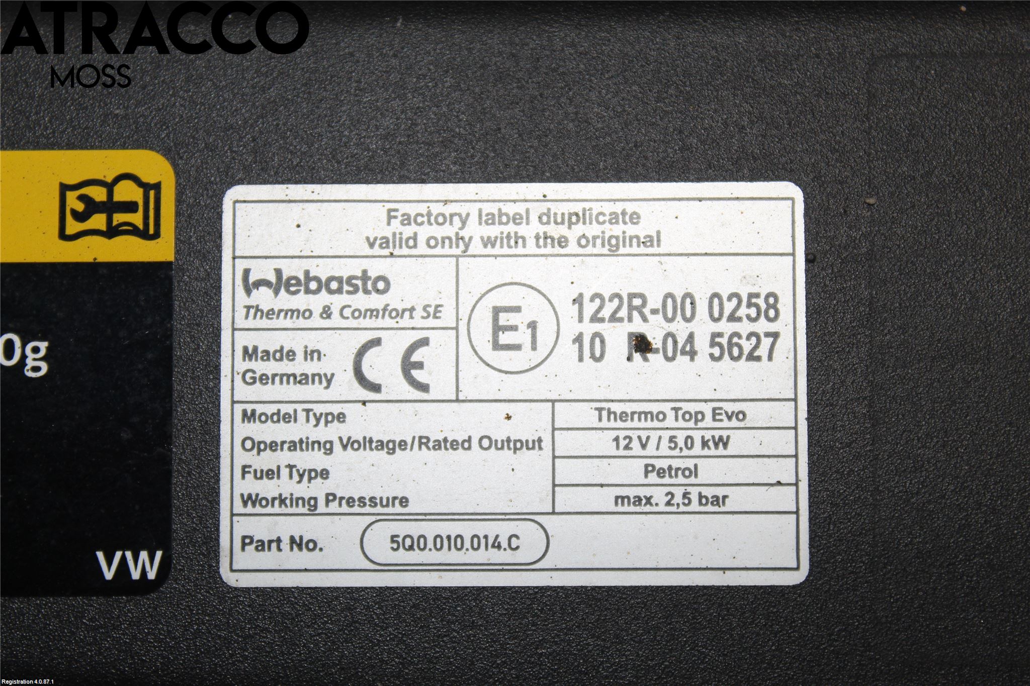 Volkswagen VW GOLF / E-GOLF VII 13-20 Luftstyring Front