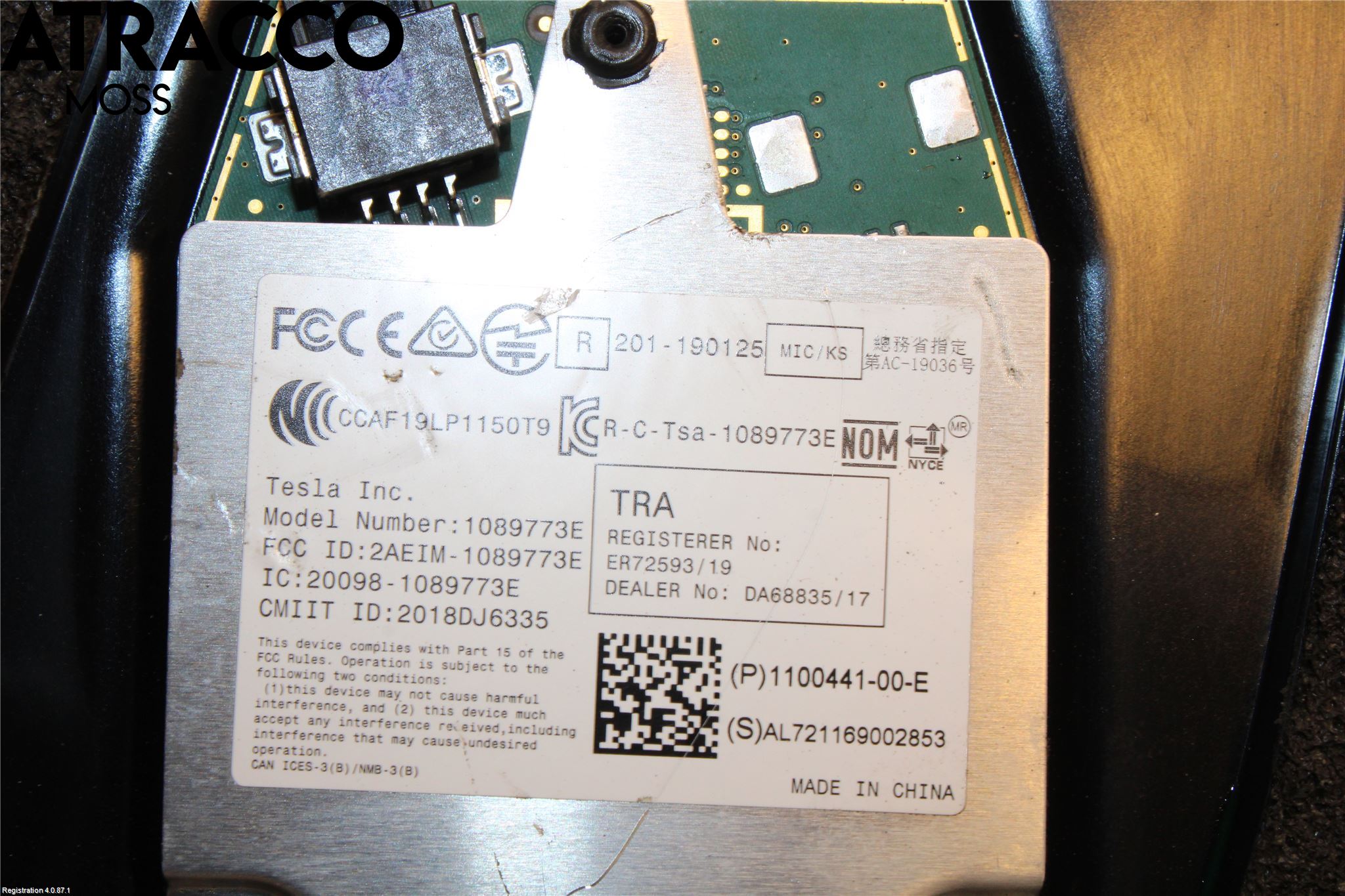 Tesla MODEL 3 17- Parkeringshjelp Kamera