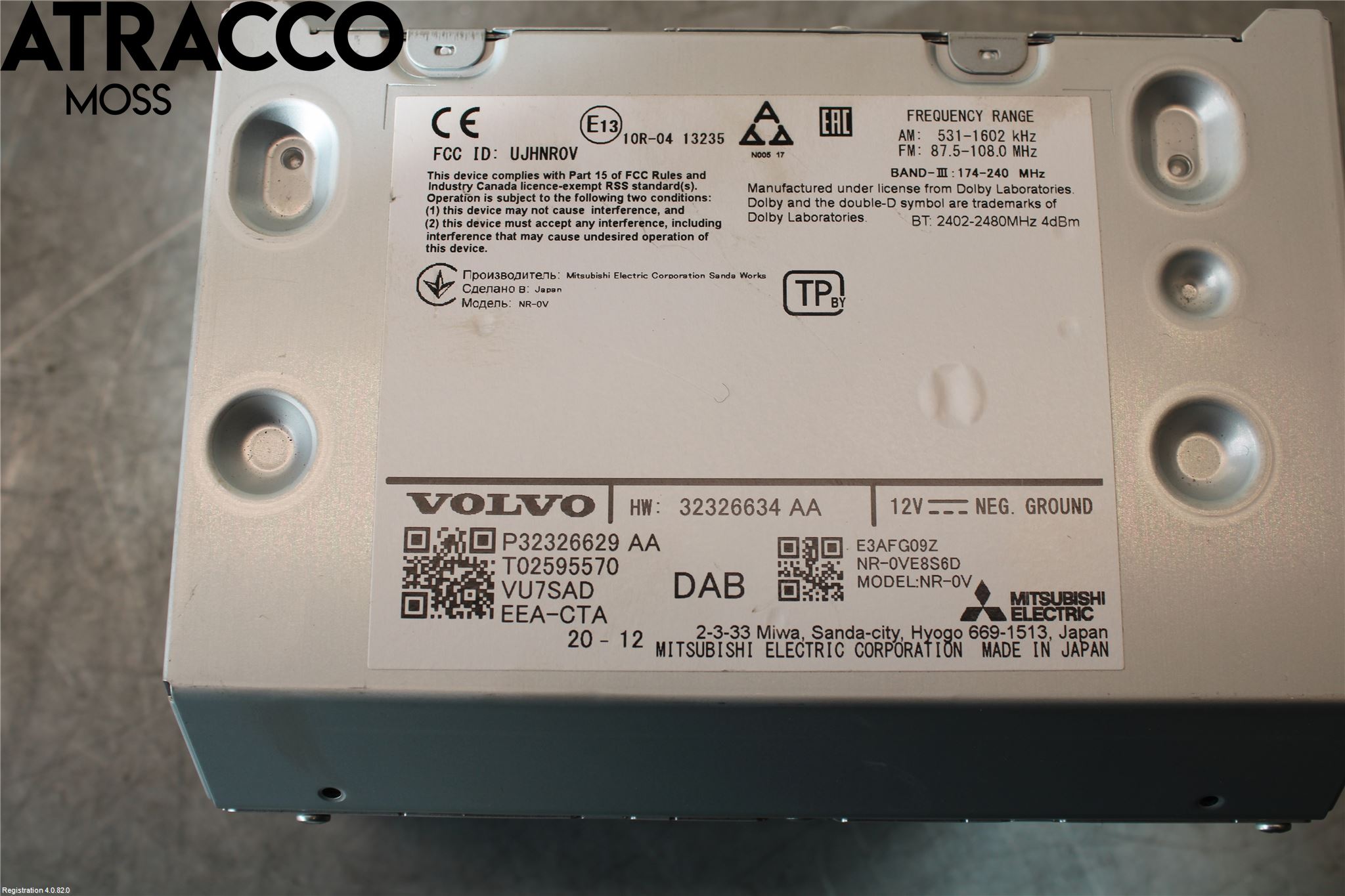 Volvo V60 19- Stereo Radio