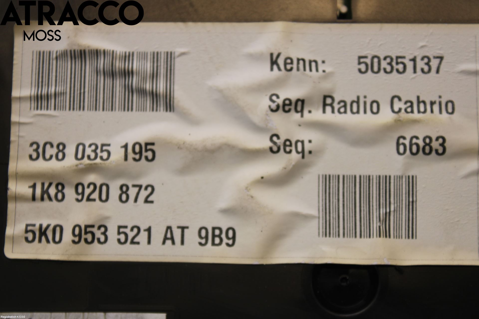 Volkswagen VW SCIROCCO 09-17 Instr Kombinert