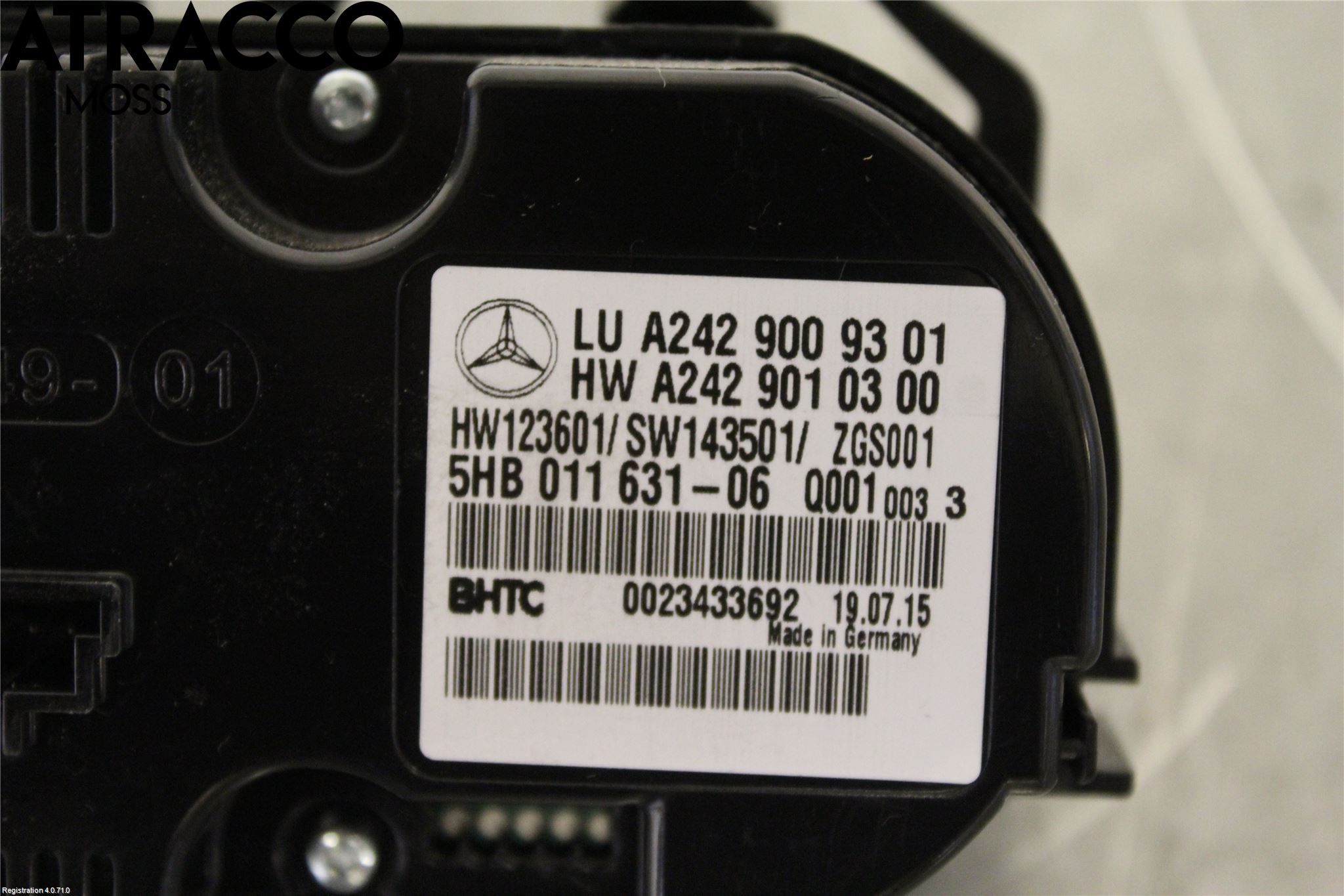 Mercedes-Benz MB B-KLASS (W246/W242) 12-19 Varme Ac Betjening-Display