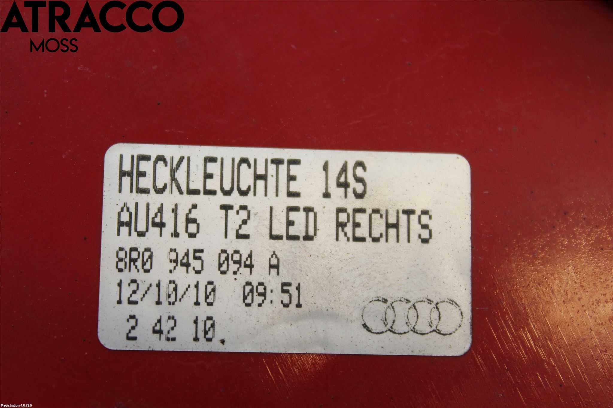 Audi Q5 09-16 Baklykt Høyre