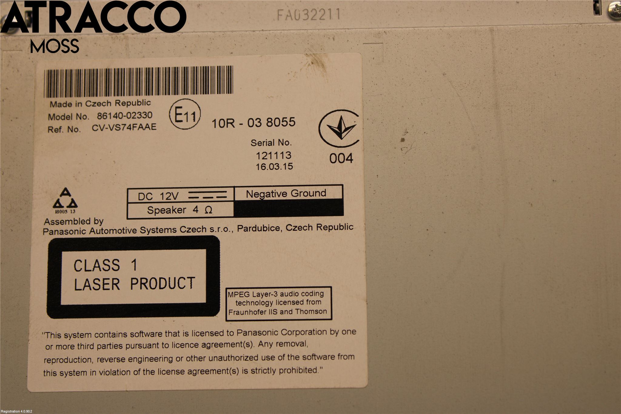 Toyota AURIS 13-19 Stereo Radio Med Cd