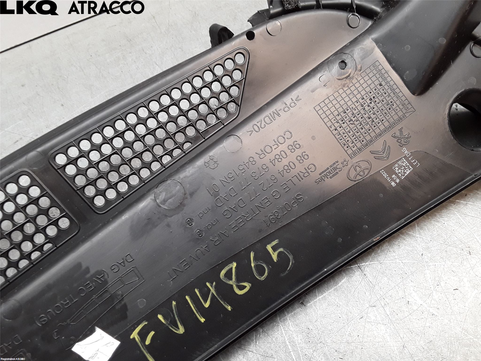 Toyota PROACE II 16- Visker Deksel-Grill-Under Frr