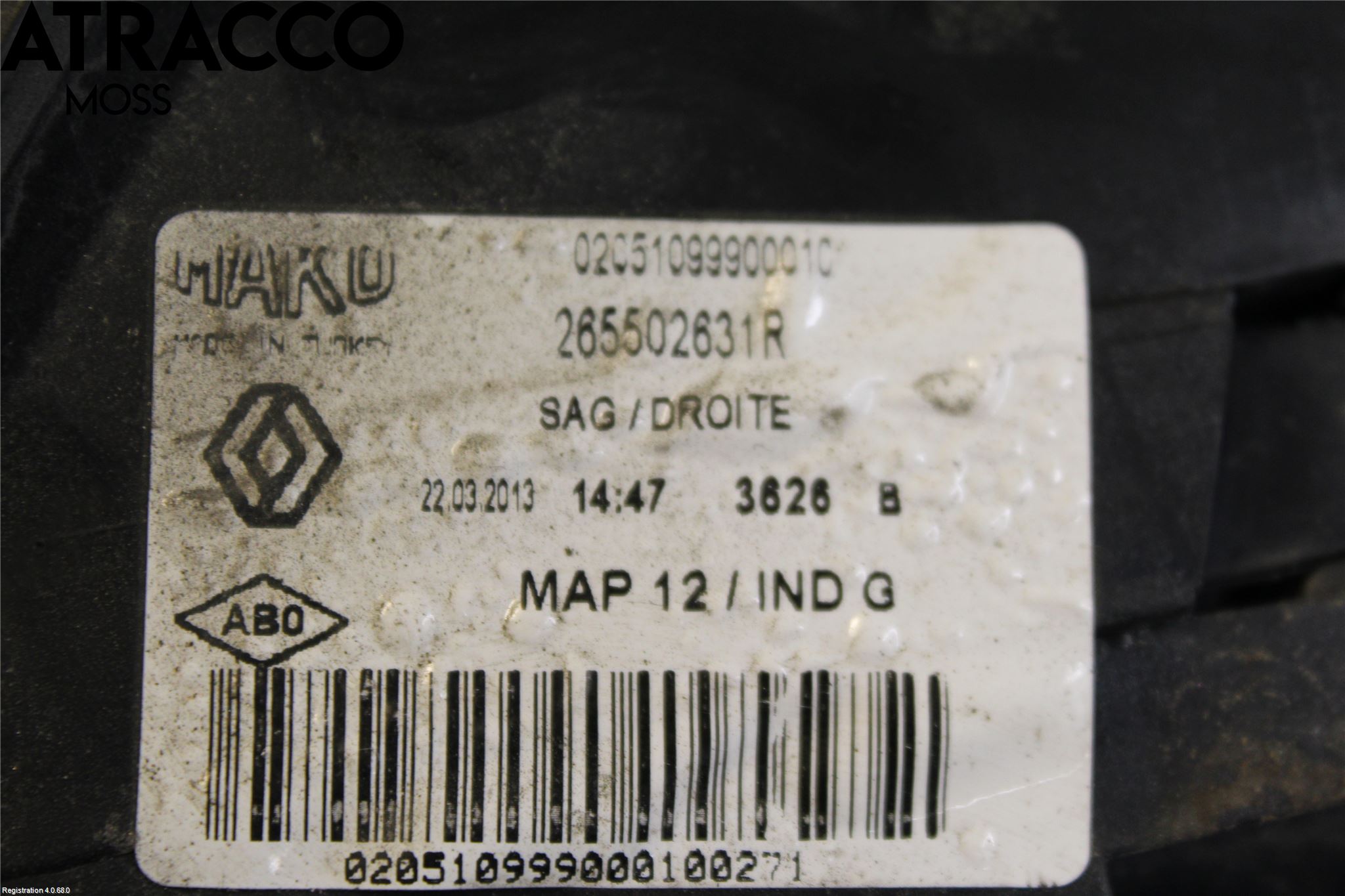 Renault CLIO IV 12-16 Baklykt Høyre