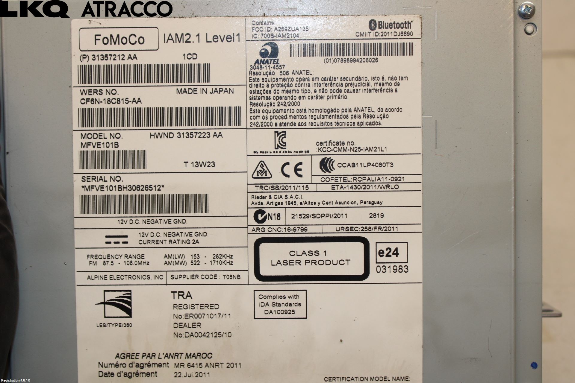 Volvo V40 12-19 Stereo Radio Med Cd