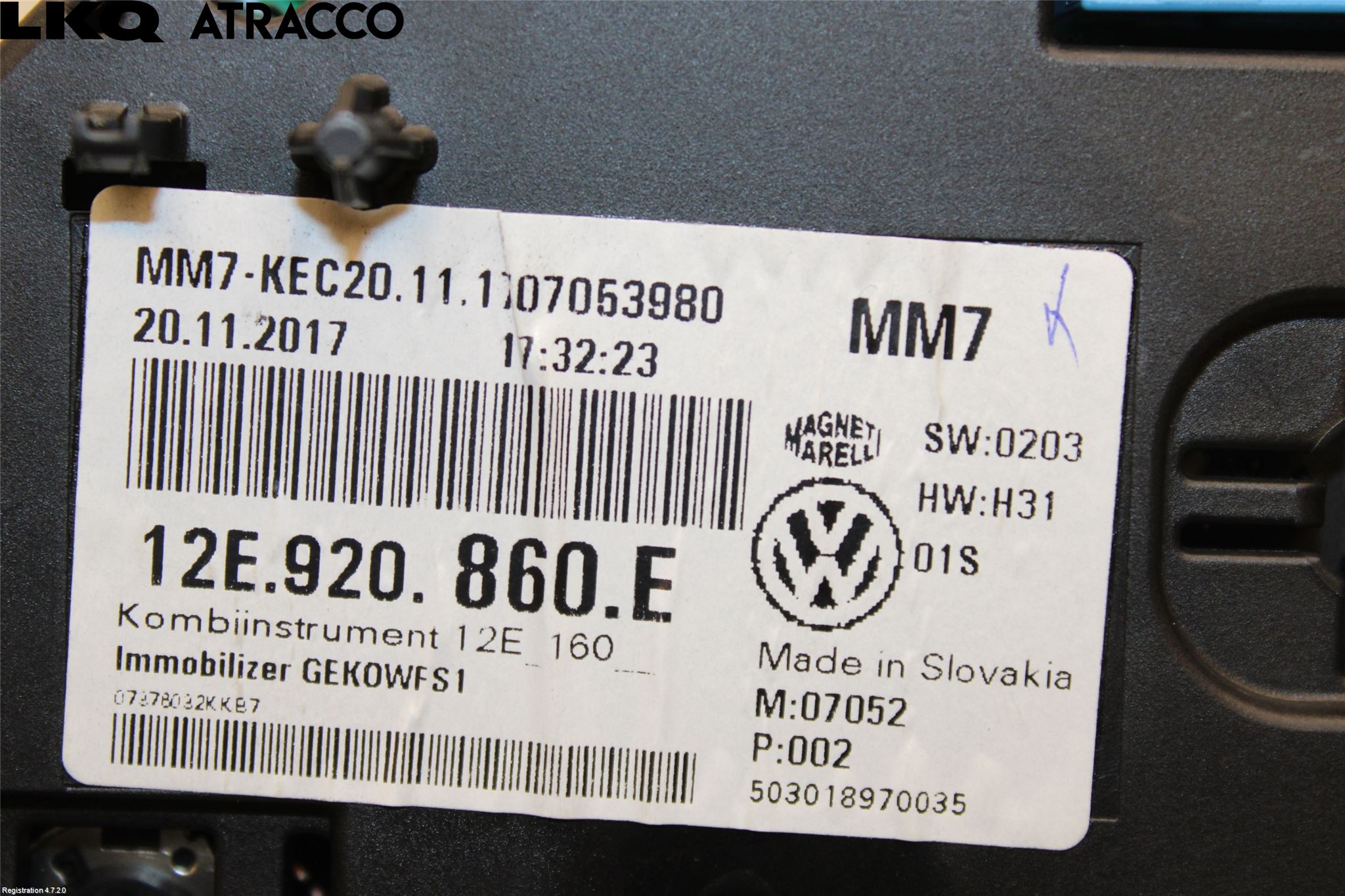 Volkswagen VW UP! / E-UP! Instr Kombinert