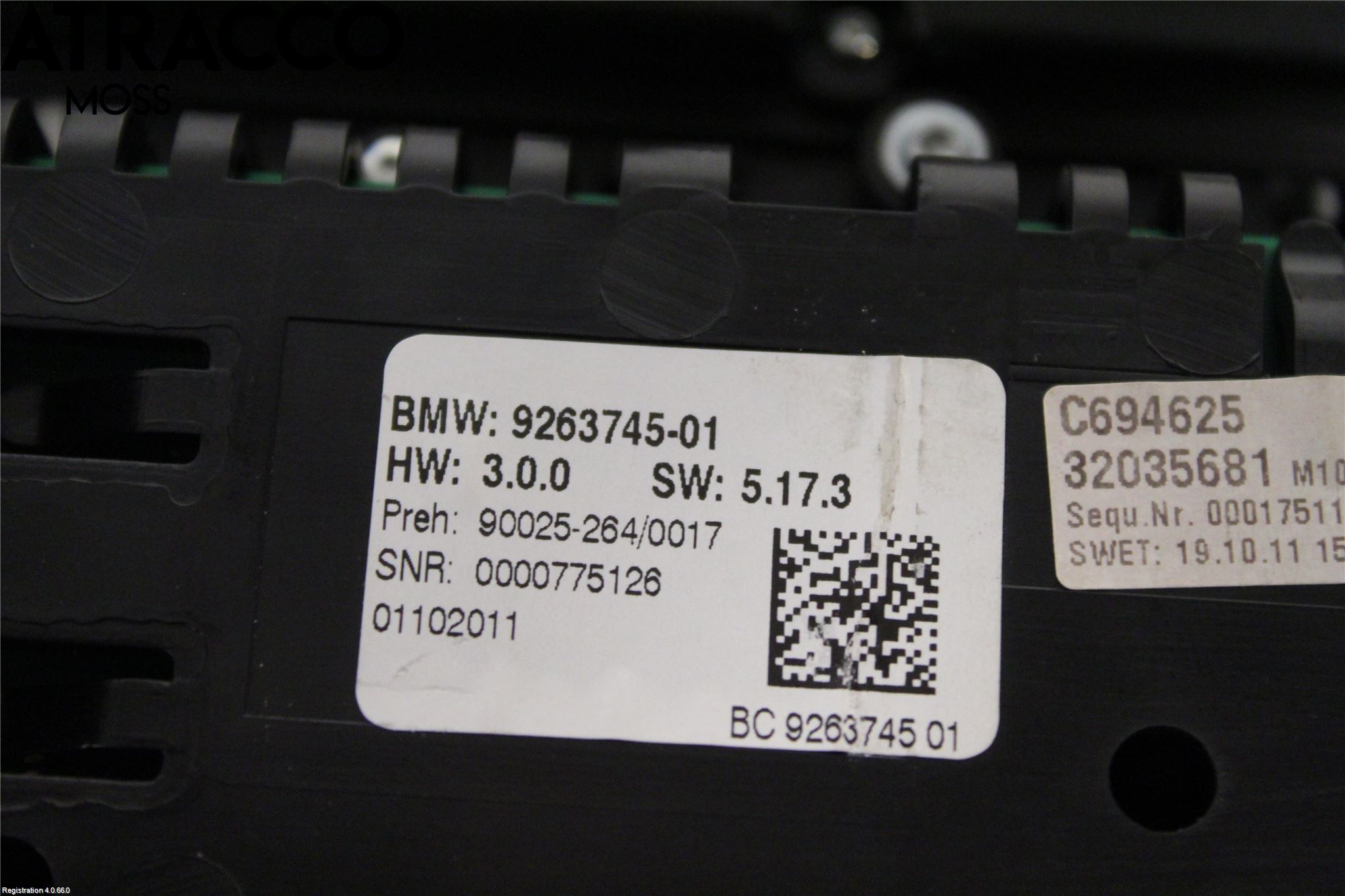 BMW 5 F10/F11/F18 09-17 Varme Ac Betjening-Display