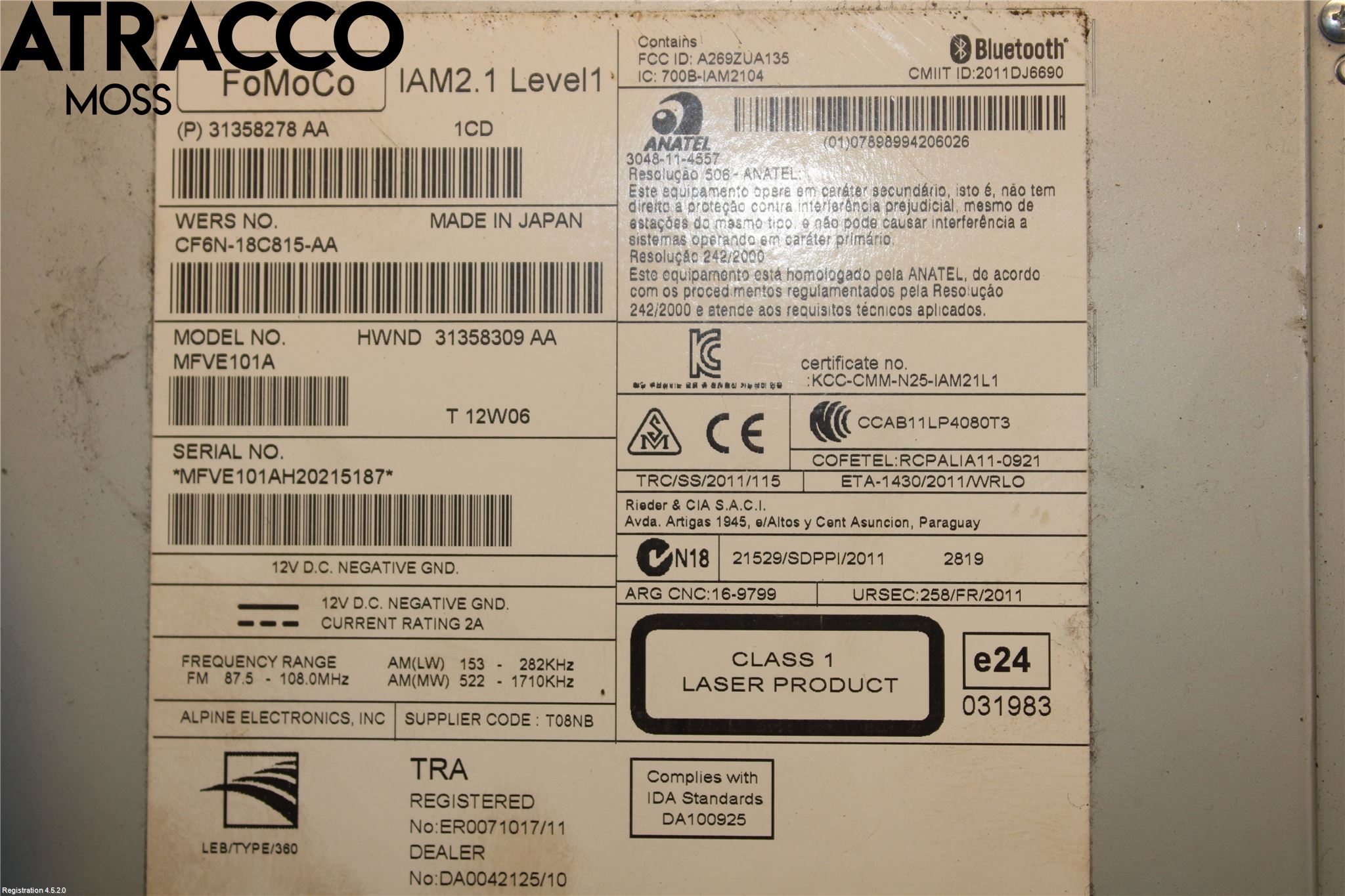 Volvo V60 11-13 Stereo Radio Med Cd