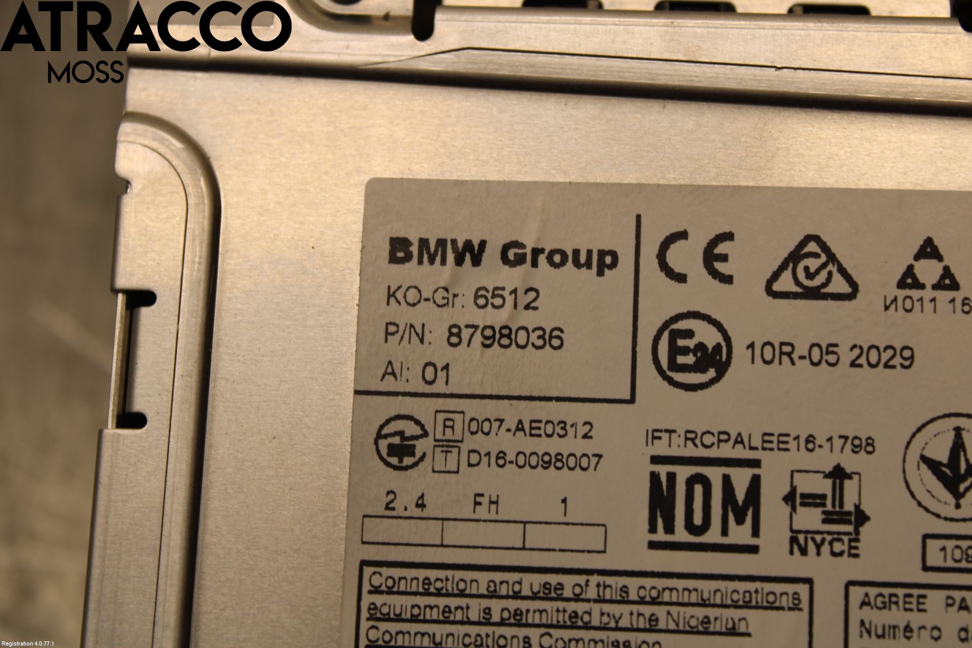 BMW 3 F30/F31/F80 12-19 Stereo Radio Med Cd