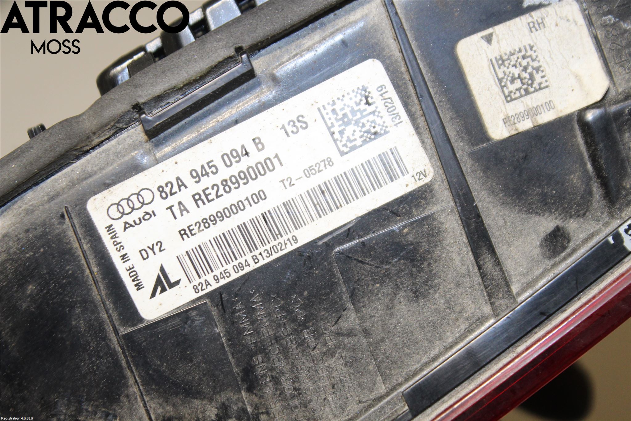 Audi A1 19- Baklykt Høyre  På Luke(Indre)