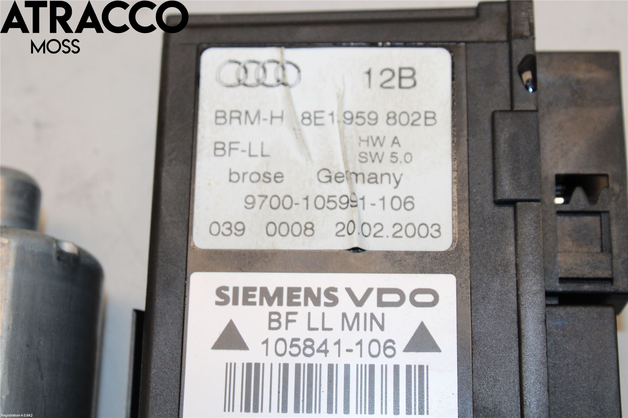 Audi A4/S4 01-05 Vindusheismotor