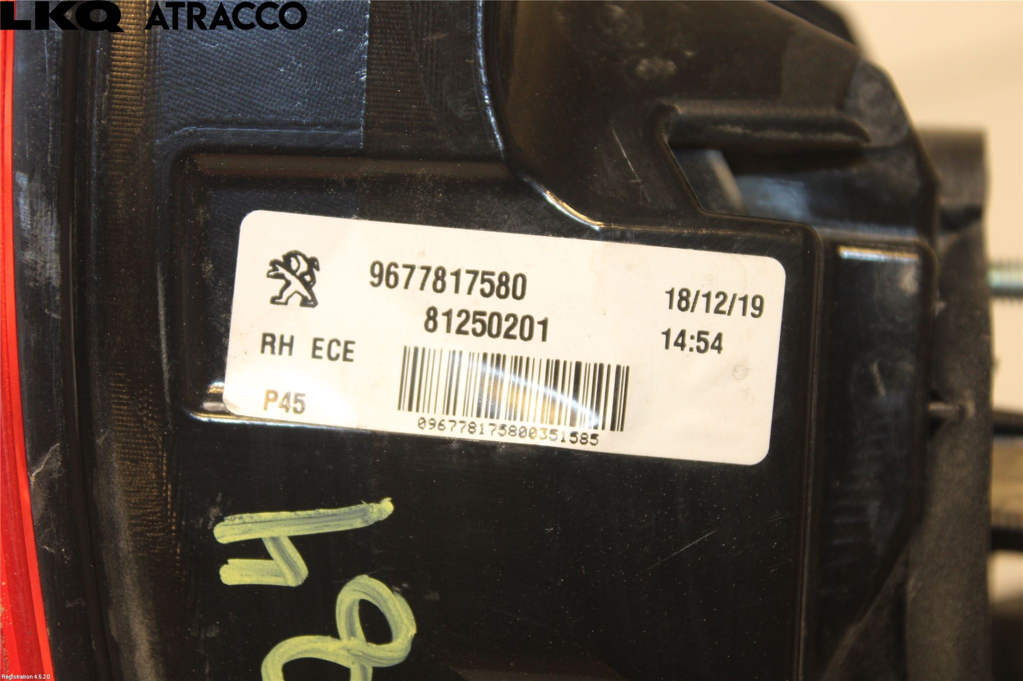 Peugeot 308 14-21 Baklykt Høyre