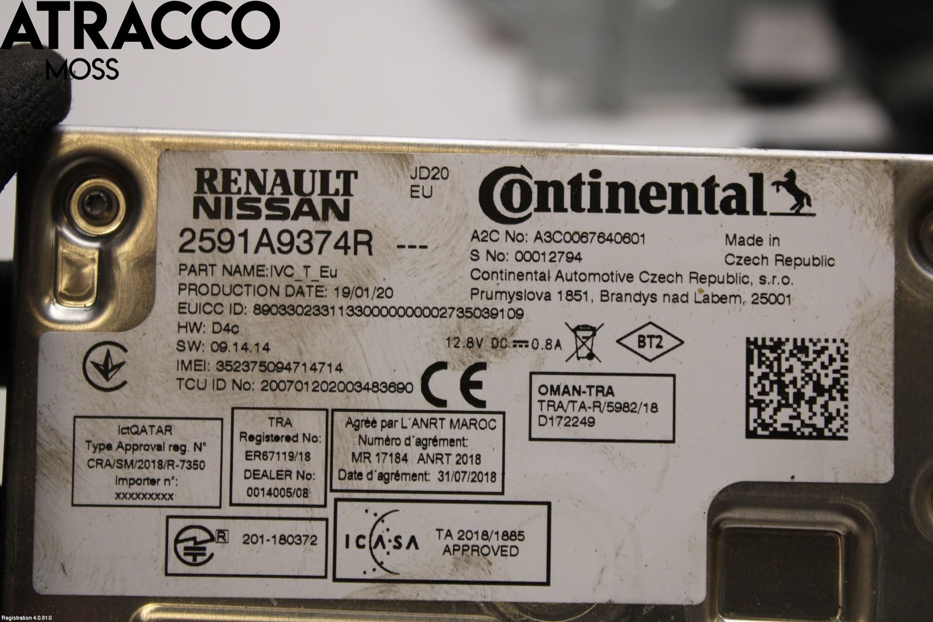 Renault ZOE/E-TECH 13- Styreenhet Øvrig