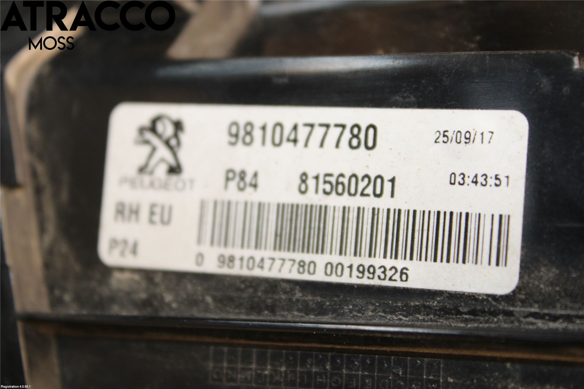 Peugeot 3008 17-24 Baklykt Høyre  På Luke(Indre)