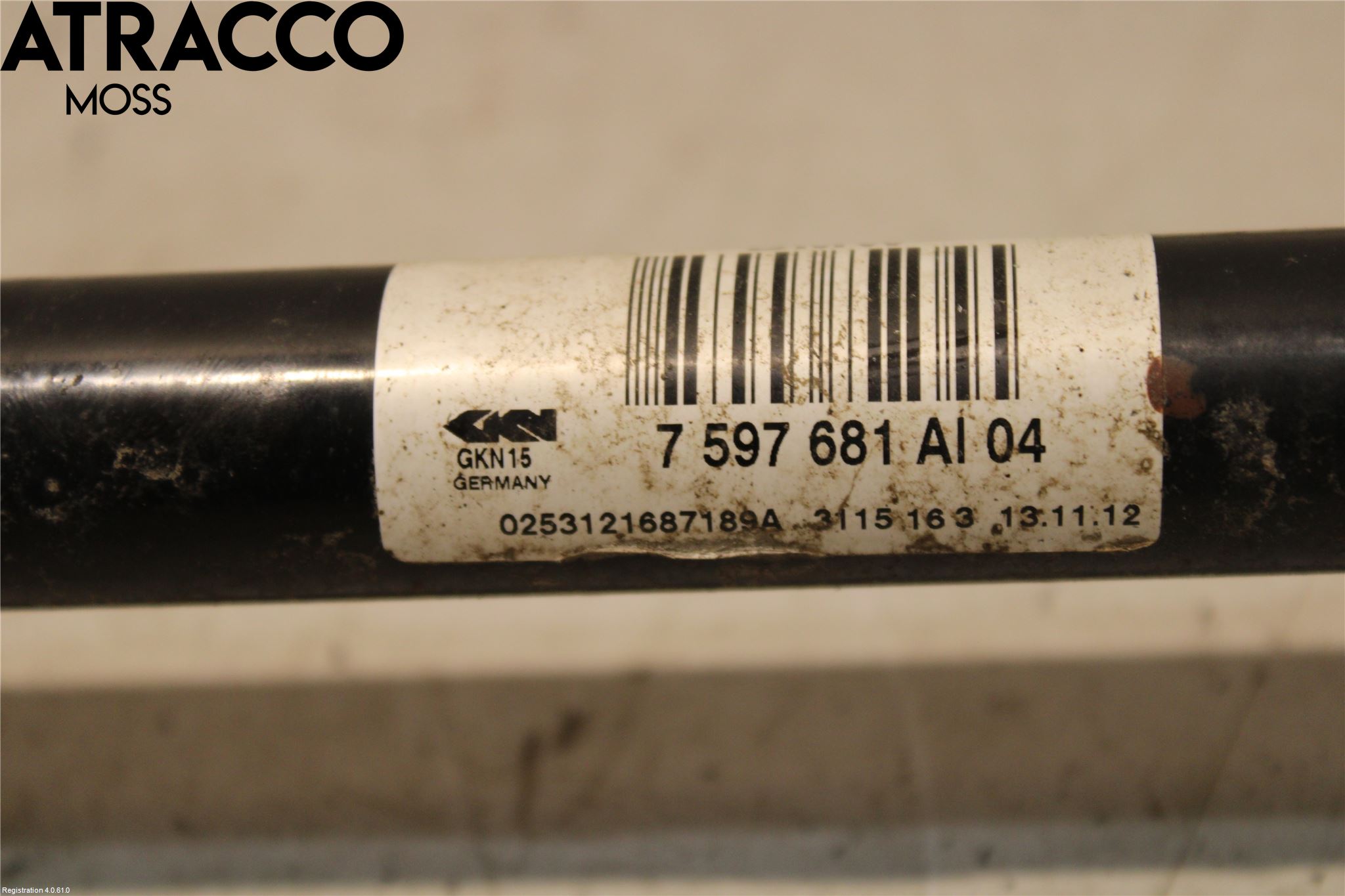 BMW 3 F30/F31/F80 12-19 Drivaksel Bak Kompl Venstre