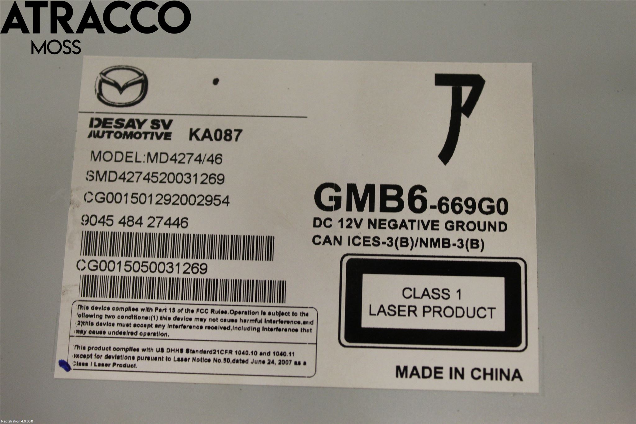 Mazda 6 13- Stereo Radio Med Cd