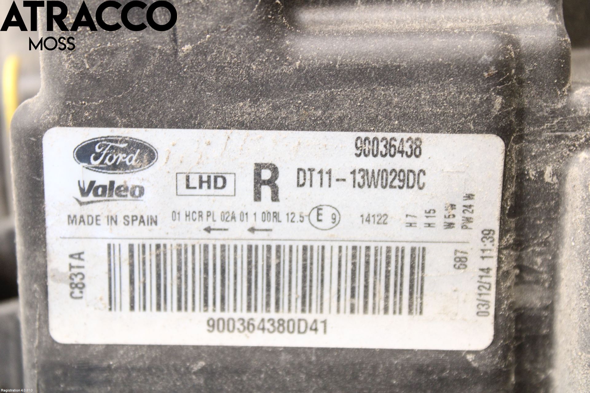 Ford TRANSIT/TOURNEO CONNECT 13-22 Frontlykt Høyre