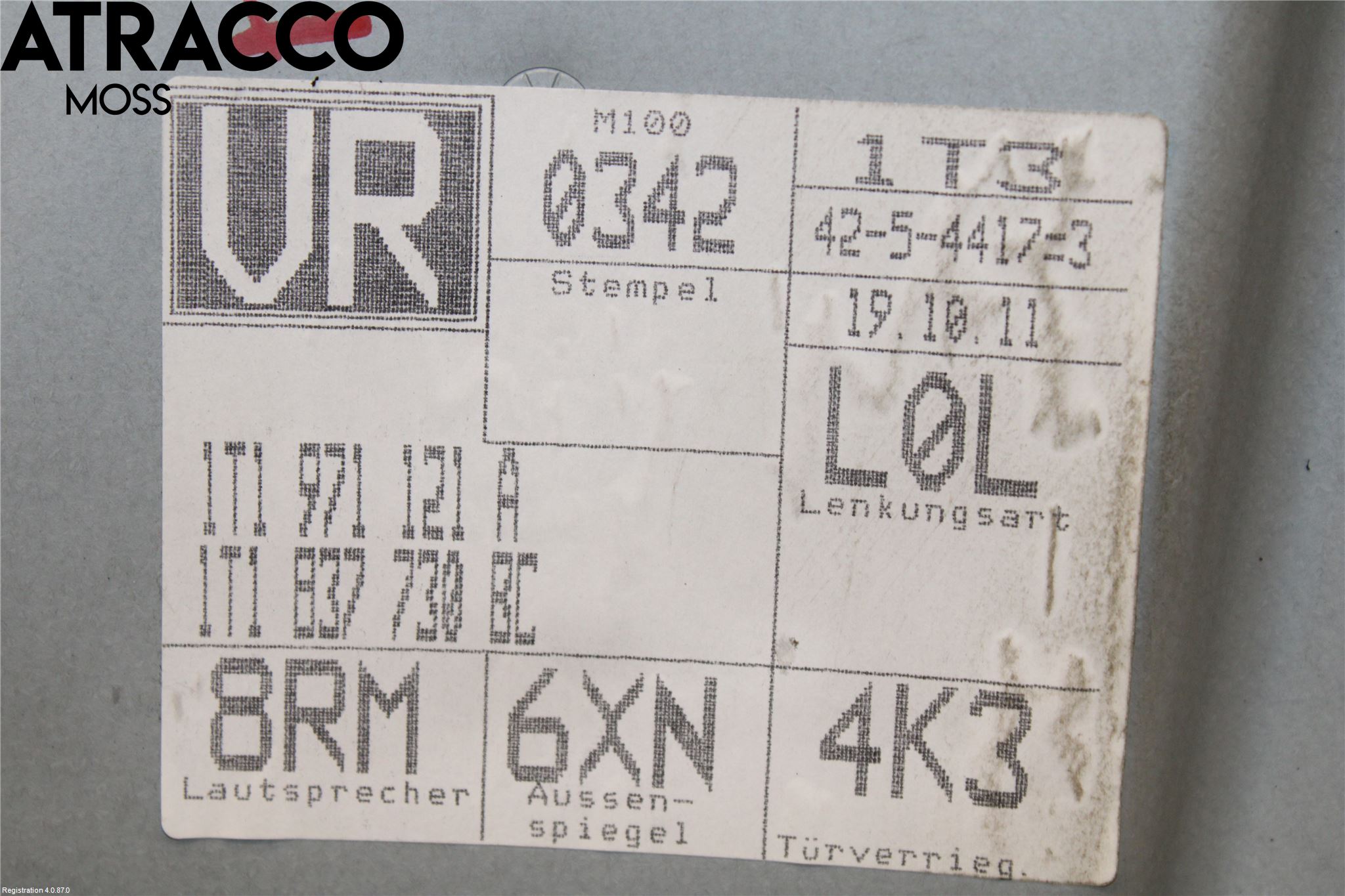 Volkswagen VW TOURAN 10-15 Vindusheis