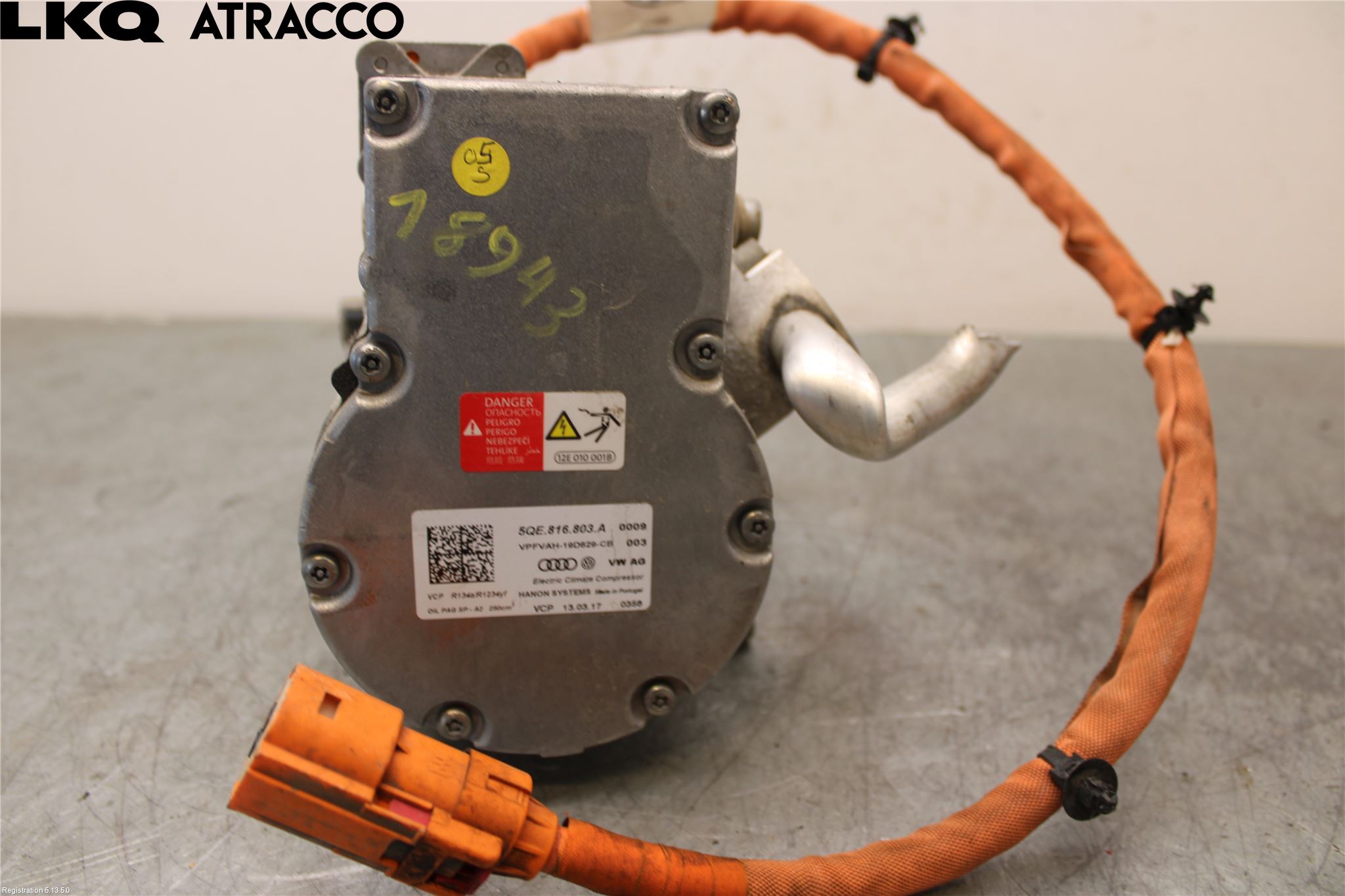 Volkswagen VW GOLF / E-GOLF VII 13-20 Varme Ac Kompressor