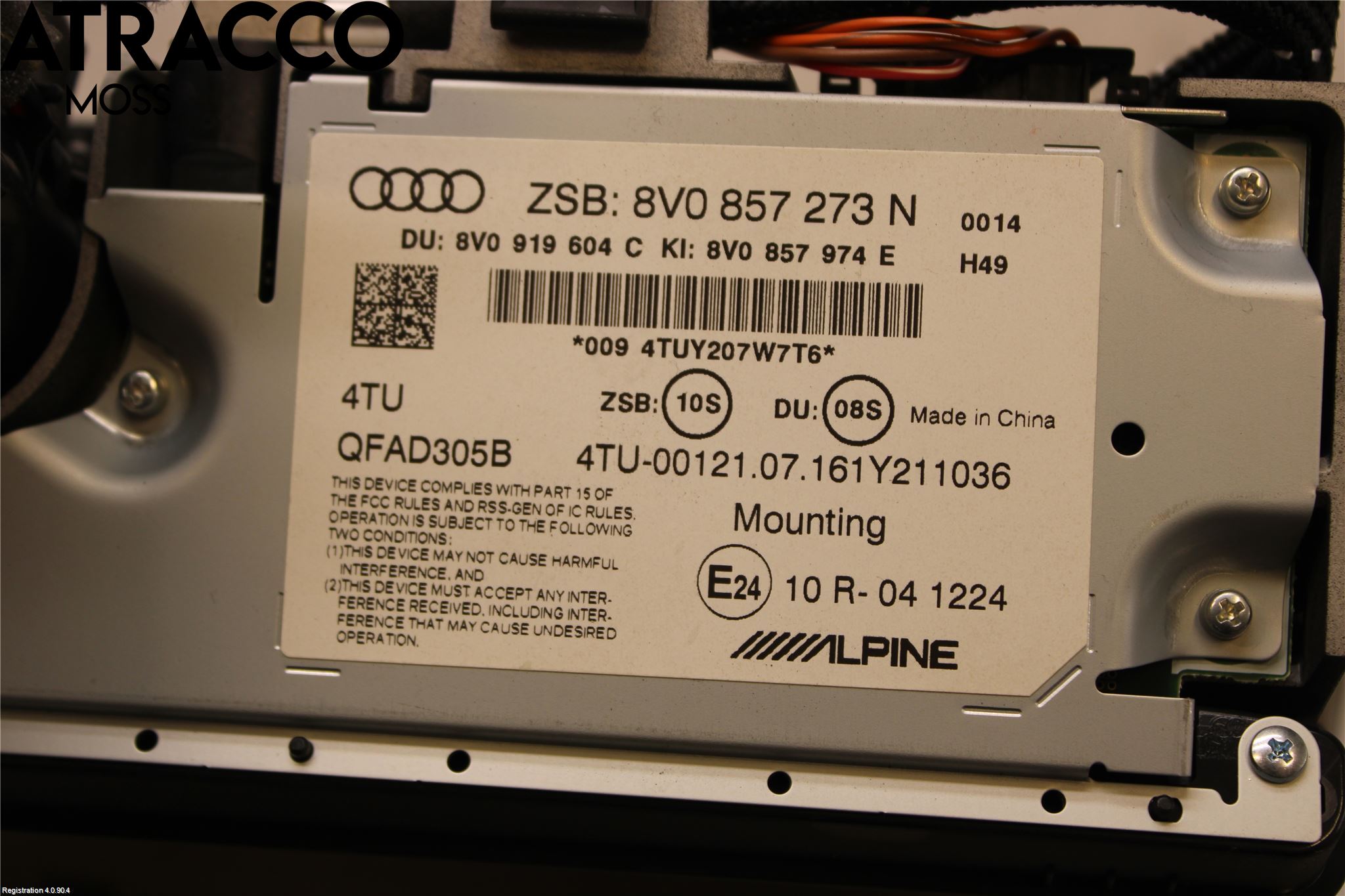 Audi A3/S3 8V 13-20 Instr Skjerm Dvd-Gps-Ac-Tlf