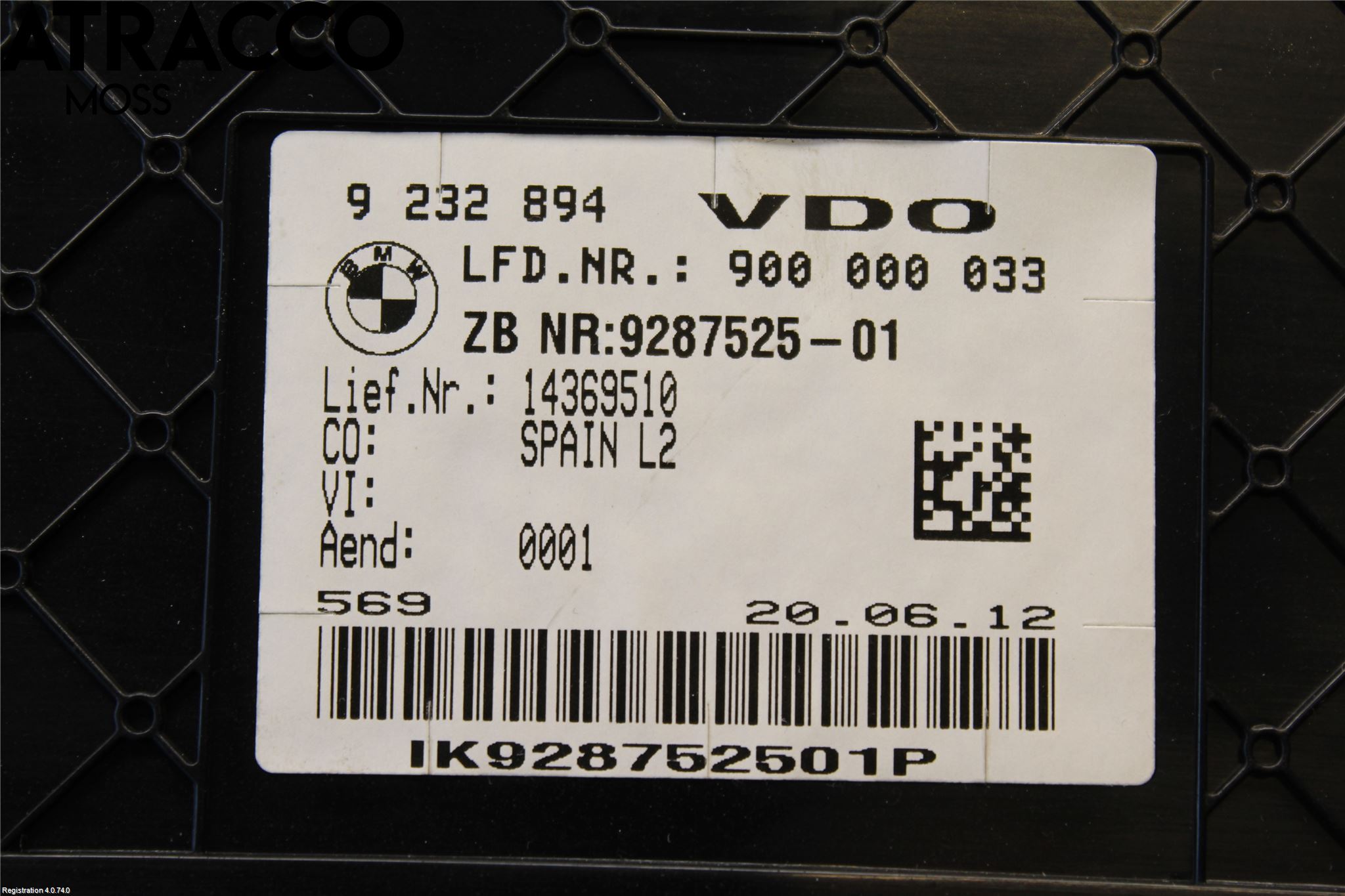 BMW 3 F30/F31/F80 12-19 Instr Kombinert