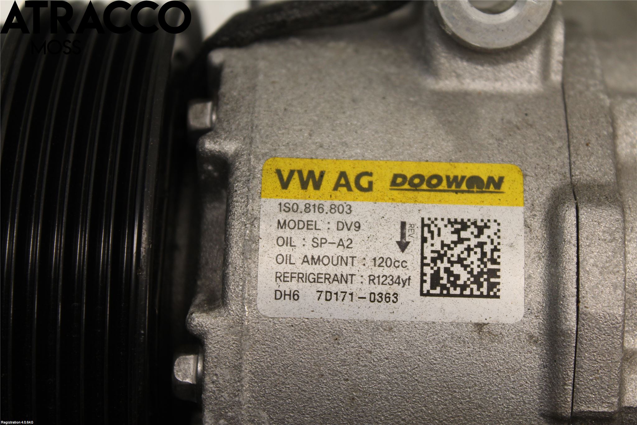 Volkswagen VW UP! / E-UP! Varme Ac Kompressor