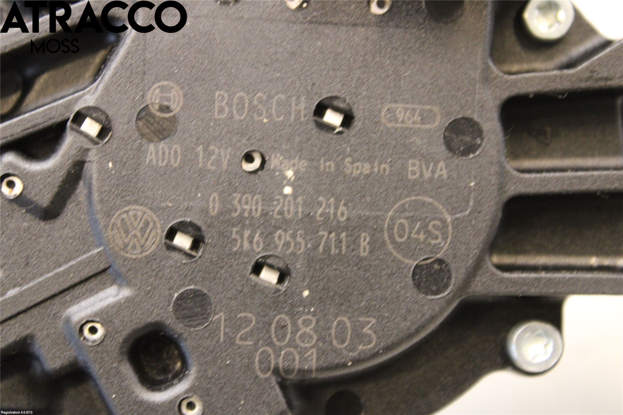 Volkswagen VW GOLF VI 09-13 Viskermotor Bakluke