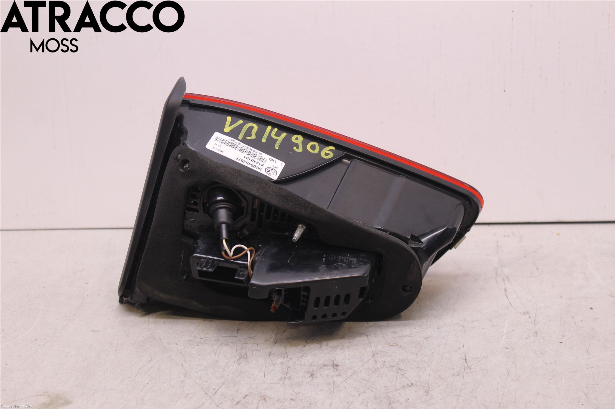 Volkswagen VW GOLF / E-GOLF VII 13-20 Baklykt Venstre  På Luke(Indre