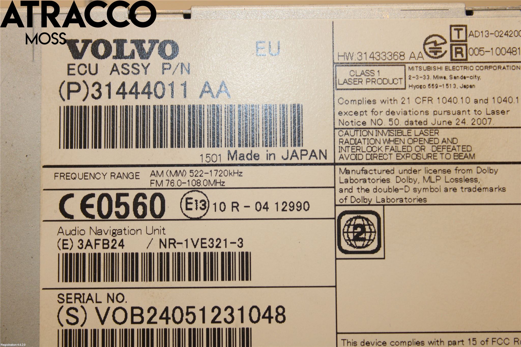 Volvo XC60 09-13 Stereo Radio Med Cd